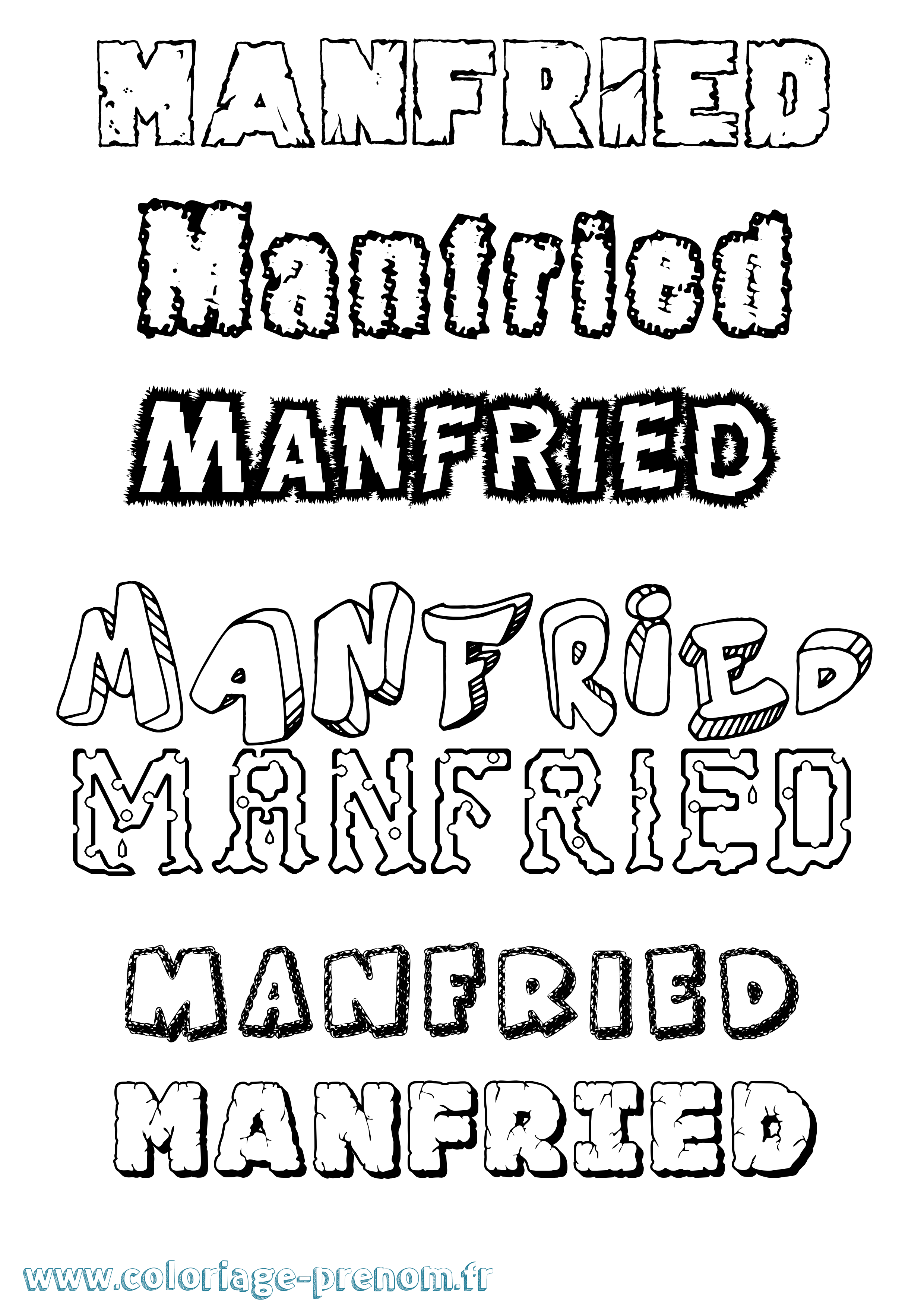 Coloriage Manfried Destructuré Coloriage prénom Manfried Destructuré