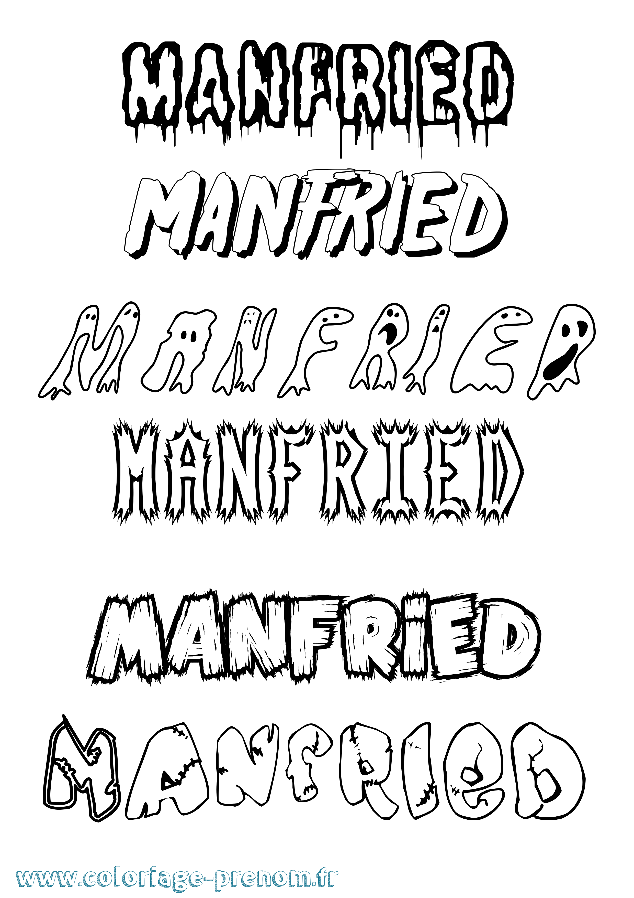 Coloriage Manfried Frisson Coloriage prénom Manfried Frisson