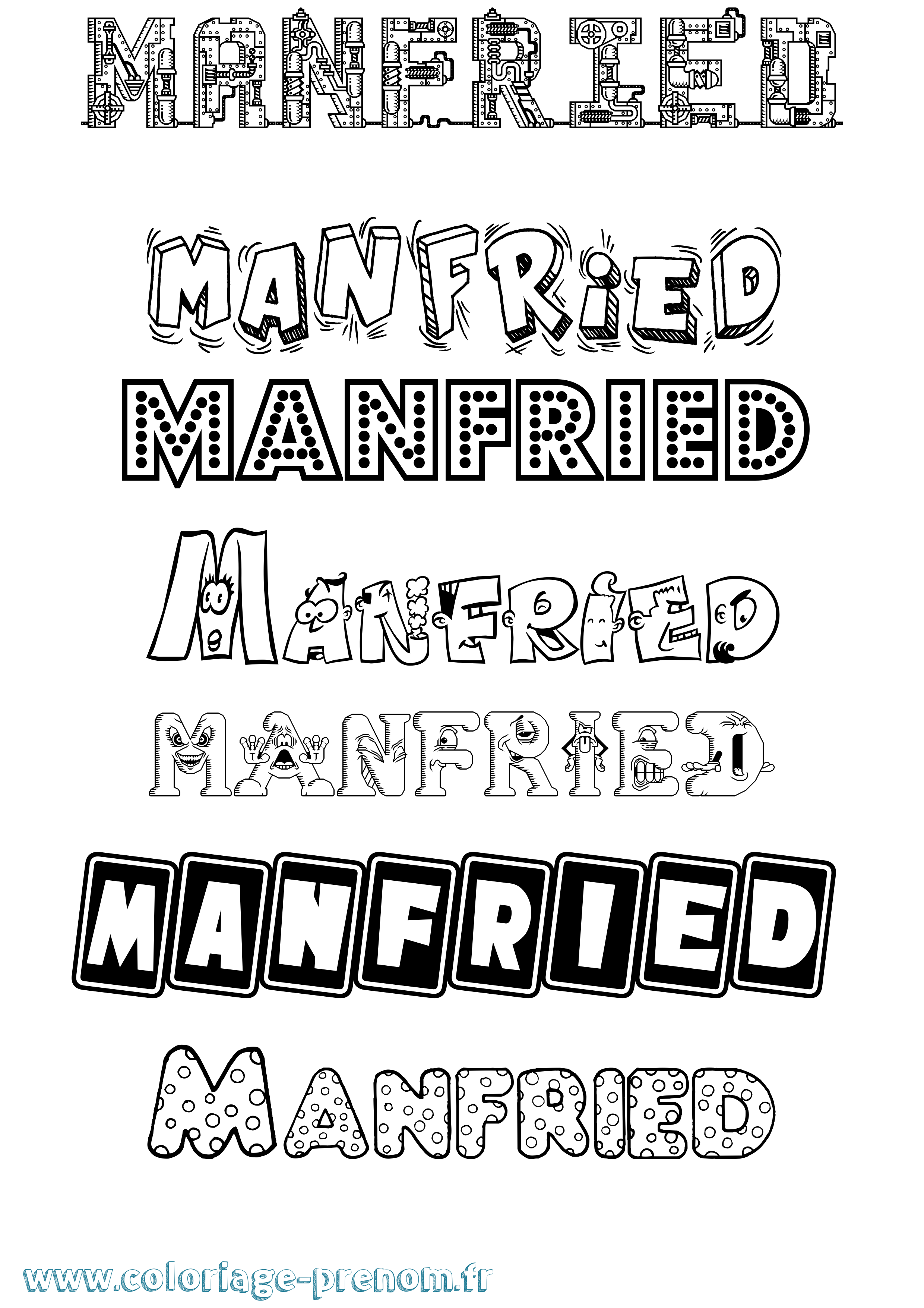 Coloriage Manfried Fun Coloriage prénom Manfried Fun