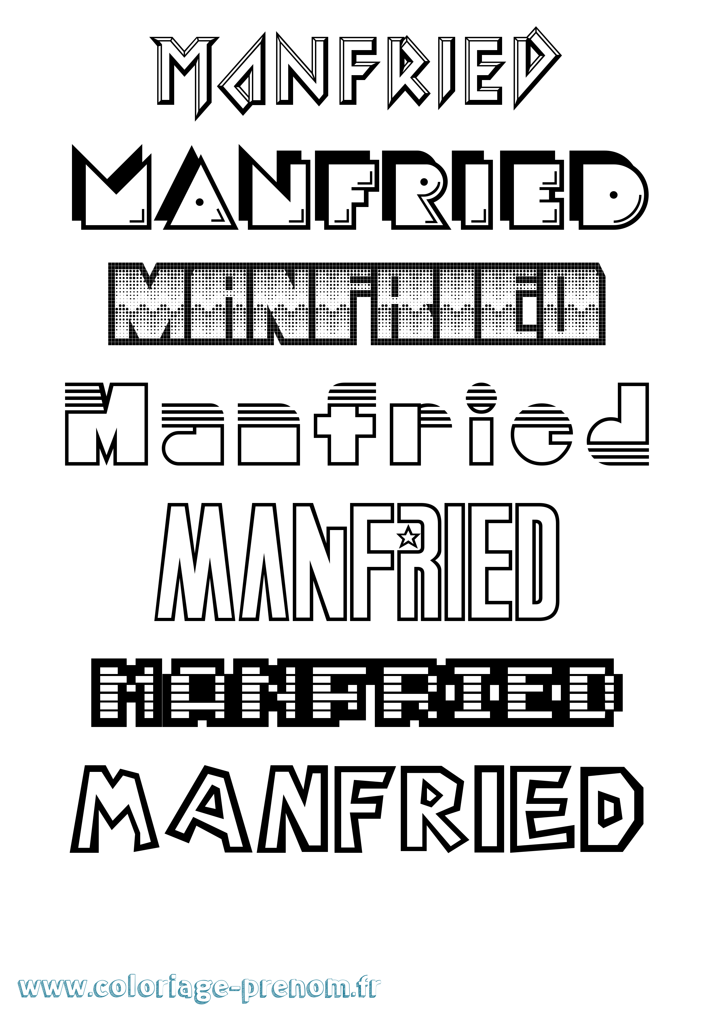 Coloriage Manfried Jeux Vidéos Coloriage prénom Manfried Jeux Vidéos