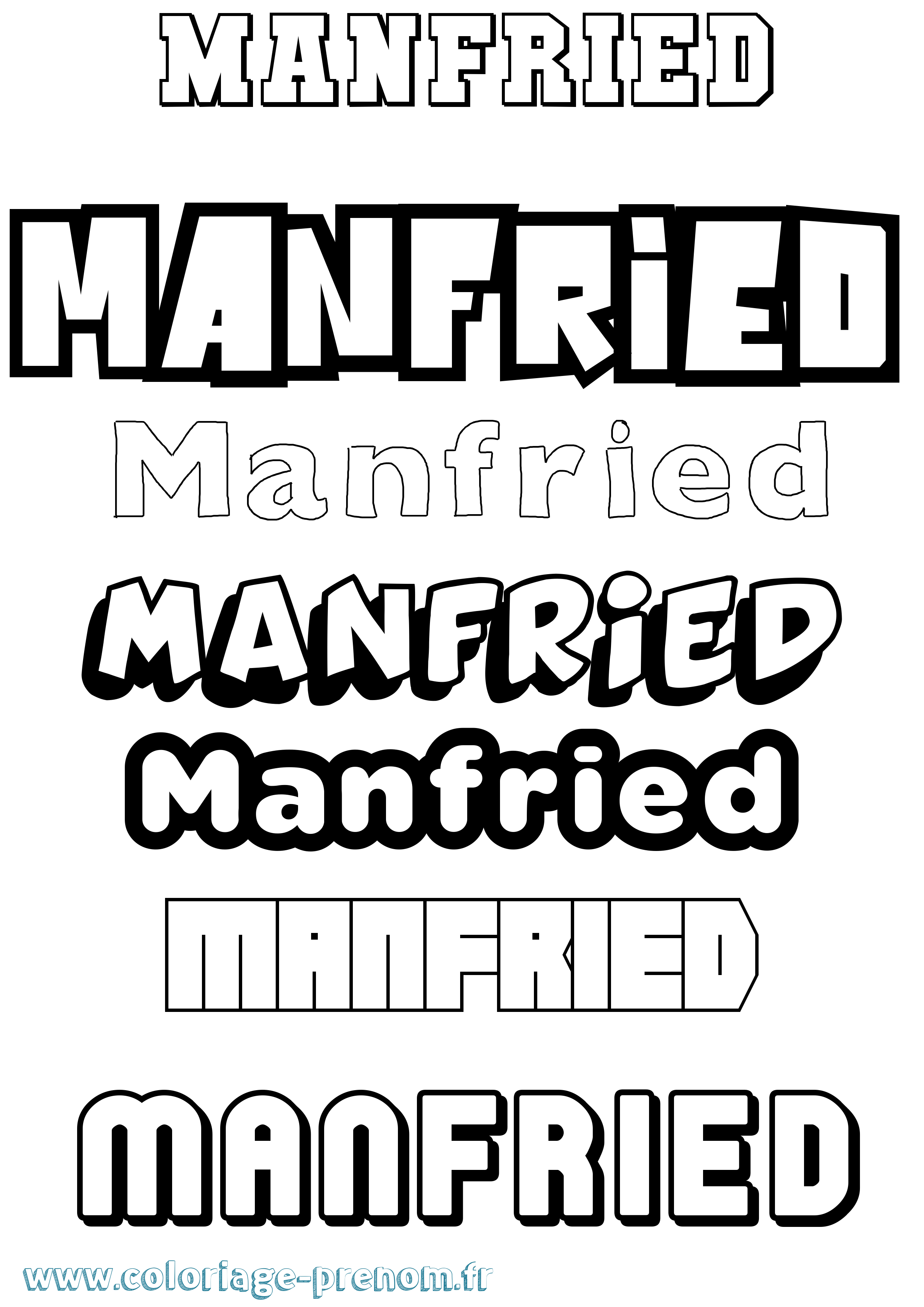 Coloriage Manfried Simple Coloriage prénom Manfried Simple