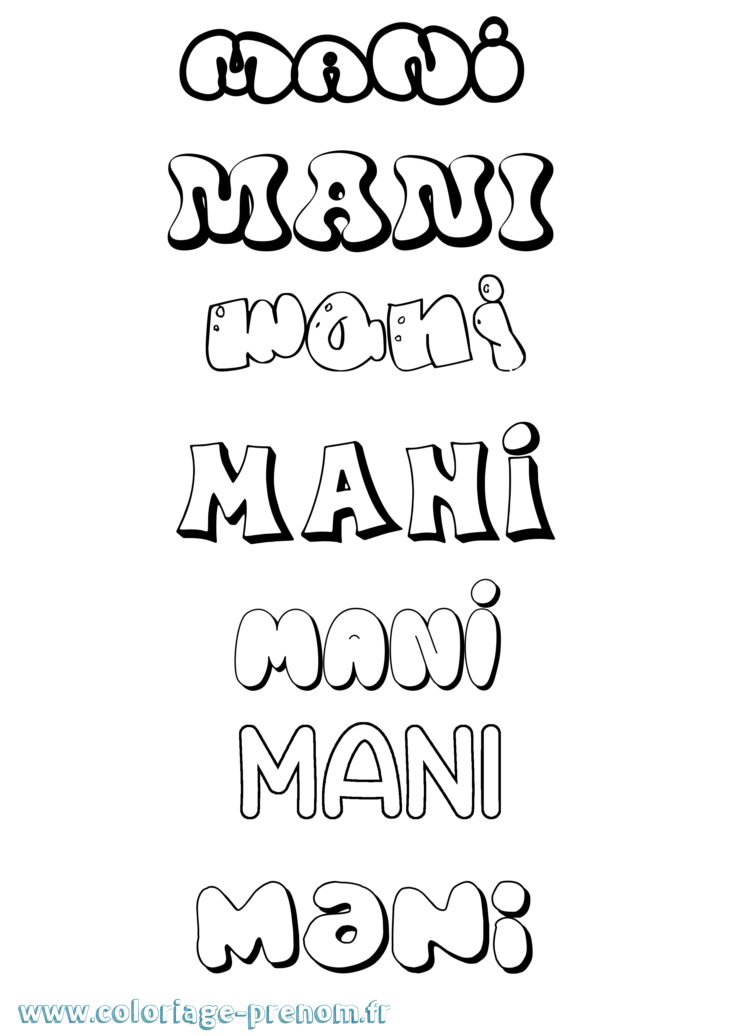Coloriage Mani Bubble Coloriage prénom Mani Bubble