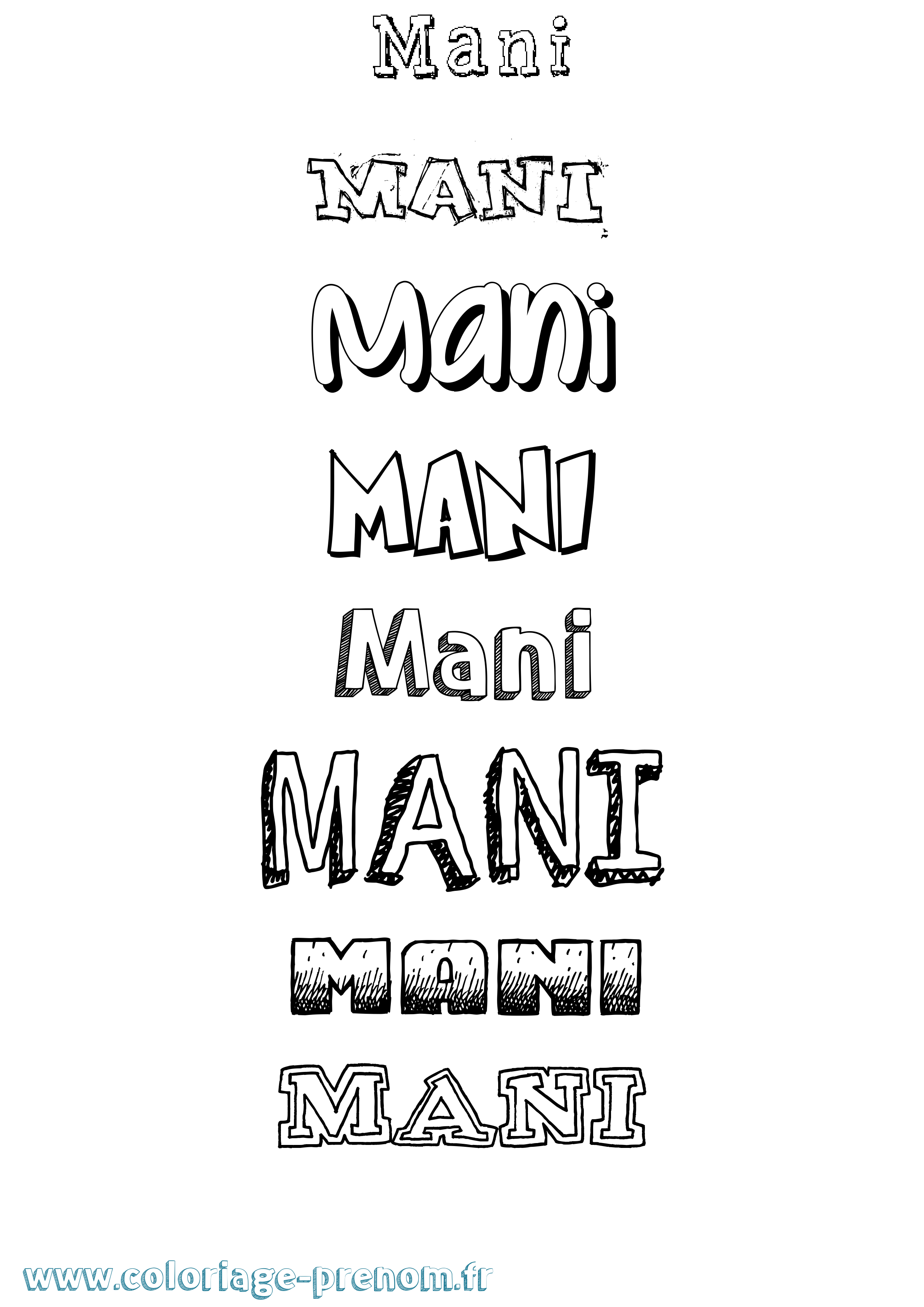 Coloriage Mani Dessiné Coloriage prénom Mani Dessiné