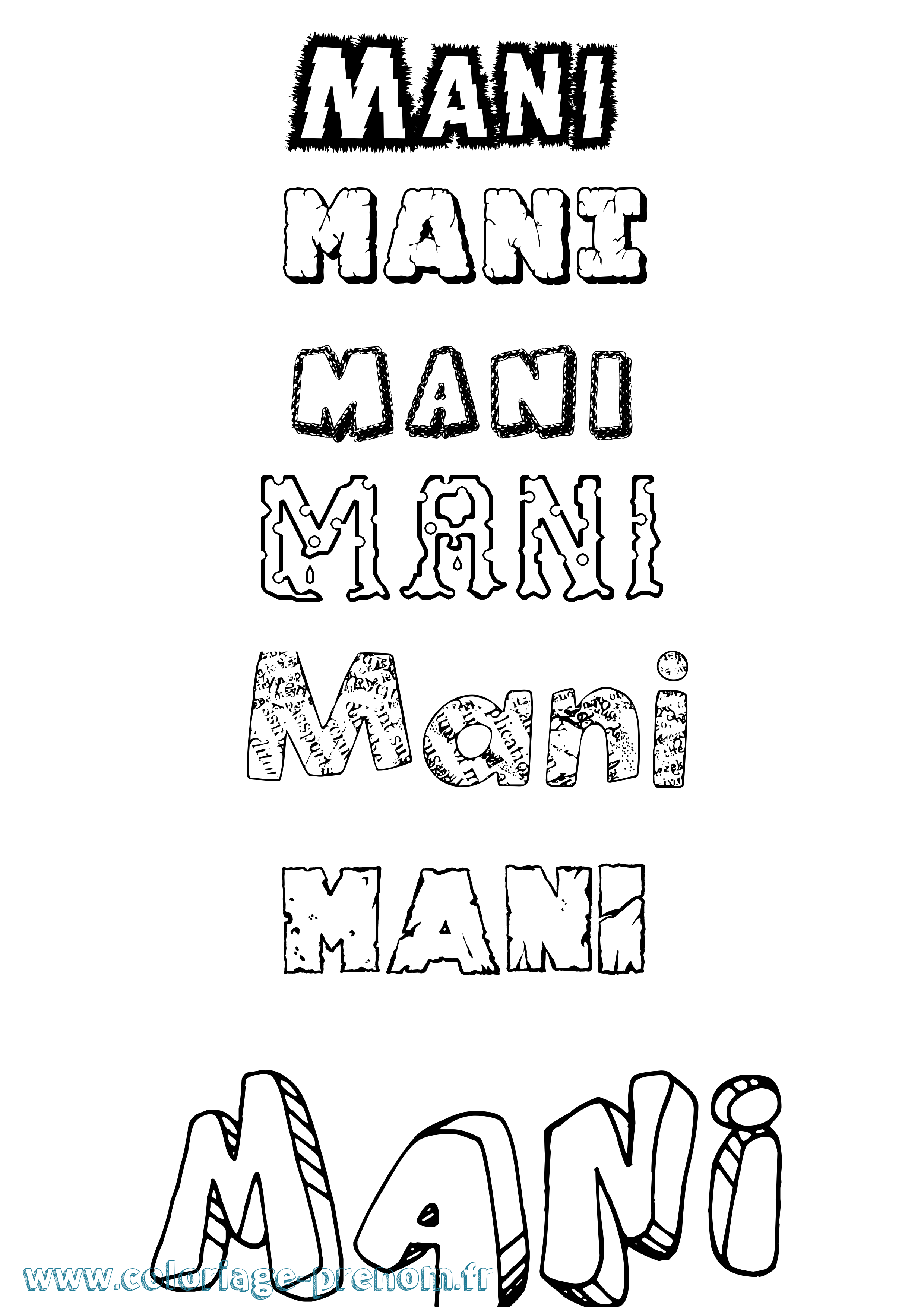 Coloriage Mani Destructuré Coloriage prénom Mani Destructuré
