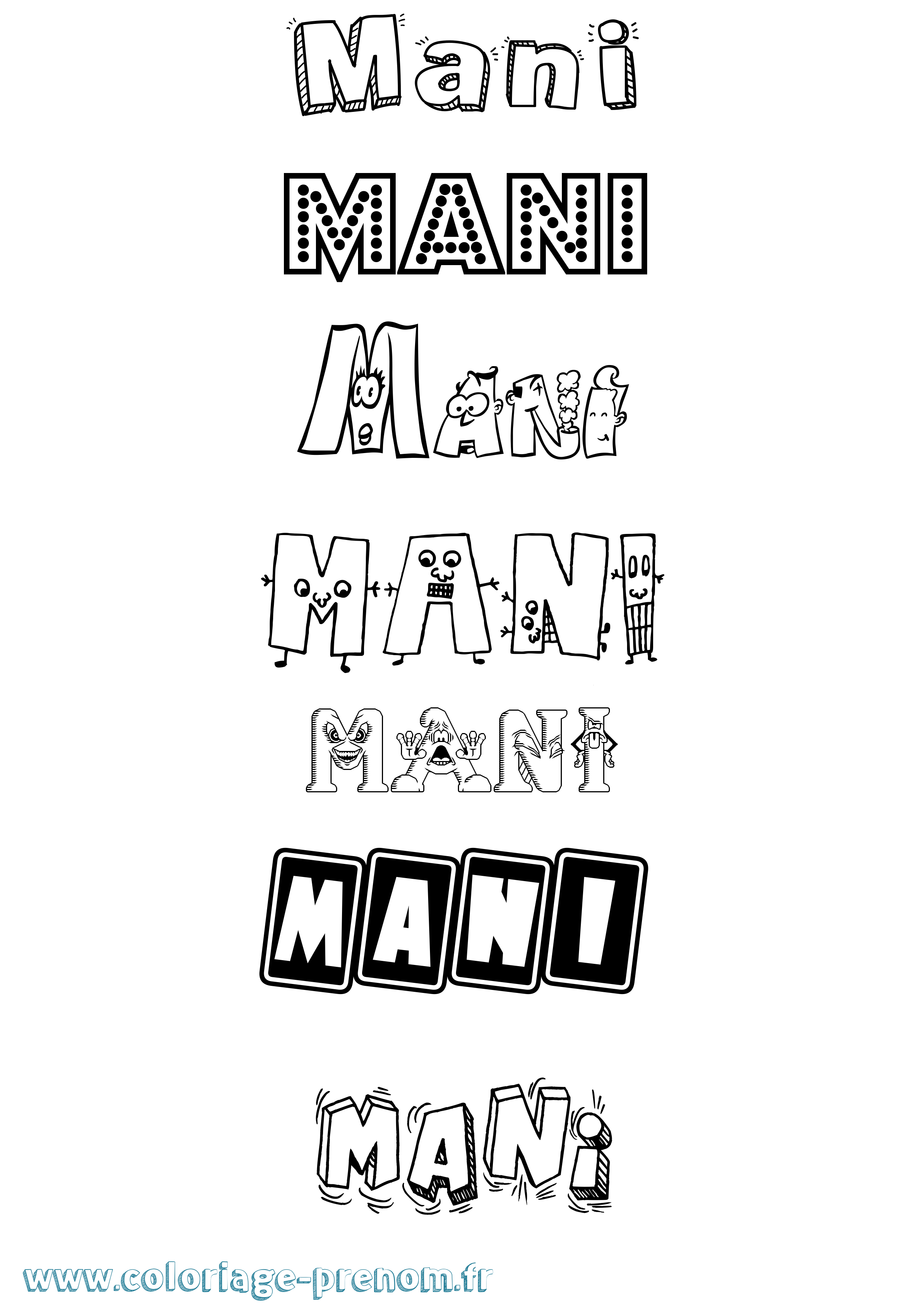 Coloriage Mani Fun Coloriage prénom Mani Fun