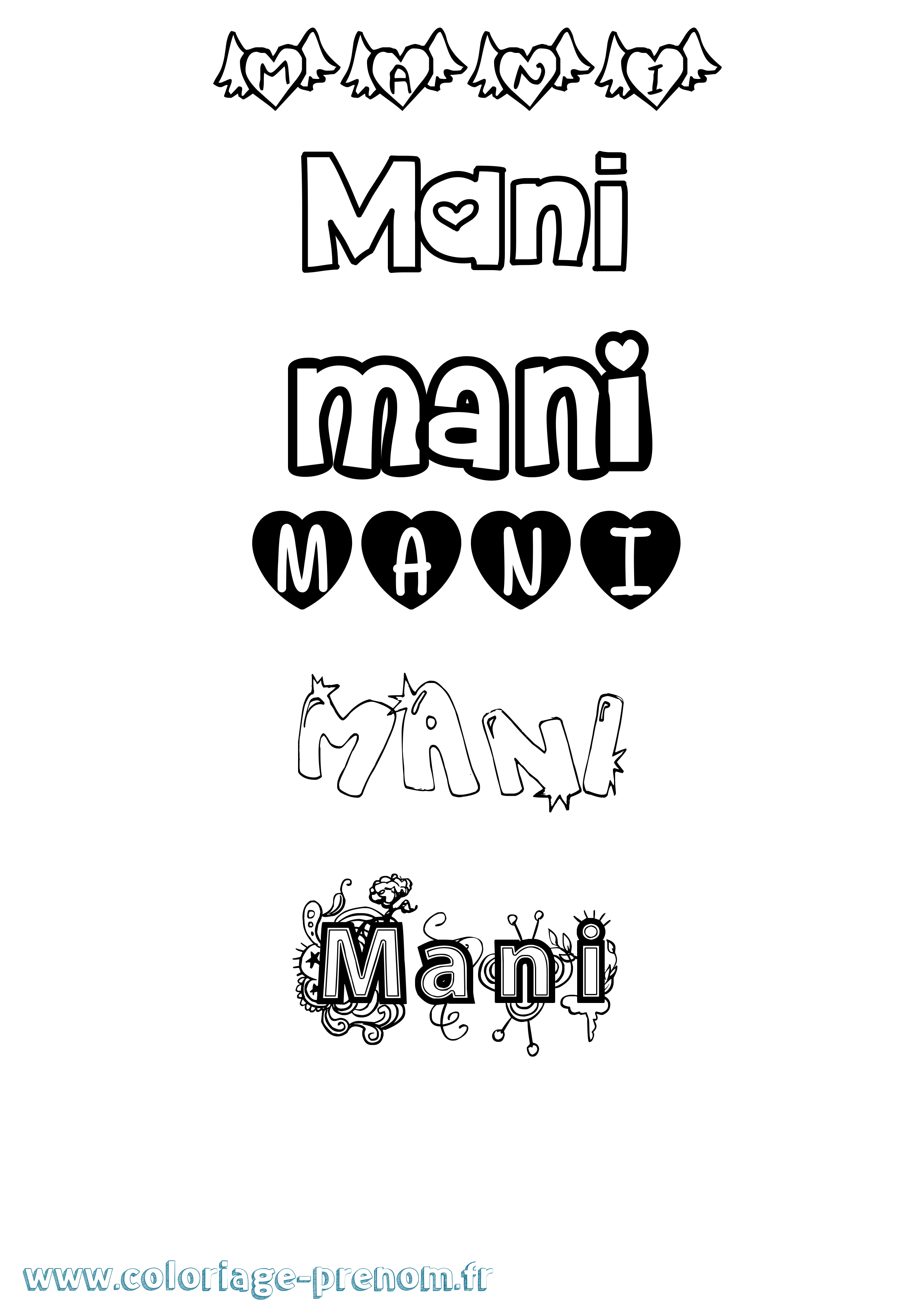 Coloriage Mani Girly Coloriage prénom Mani Girly