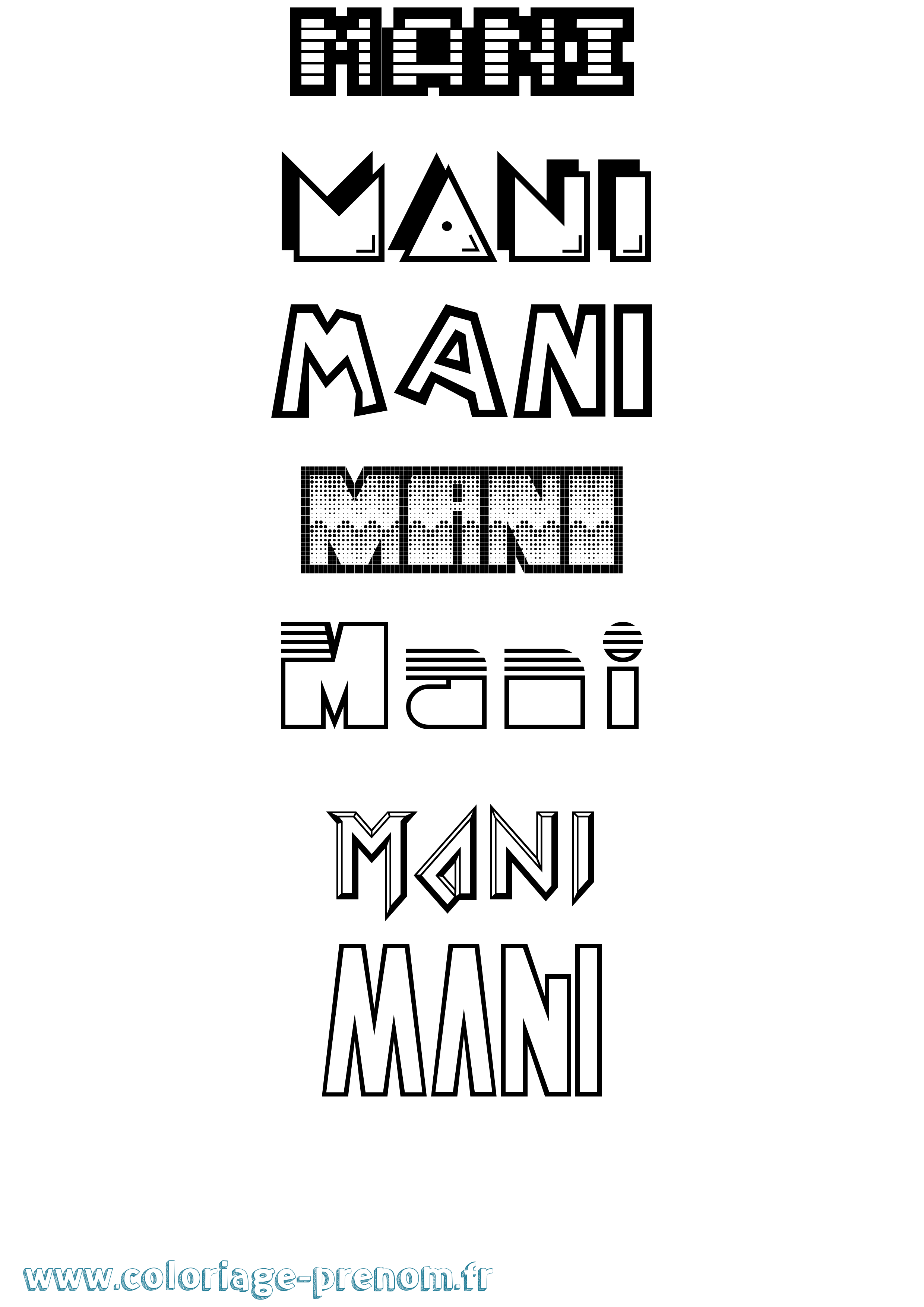 Coloriage Mani Jeux Vidéos Coloriage prénom Mani Jeux Vidéos