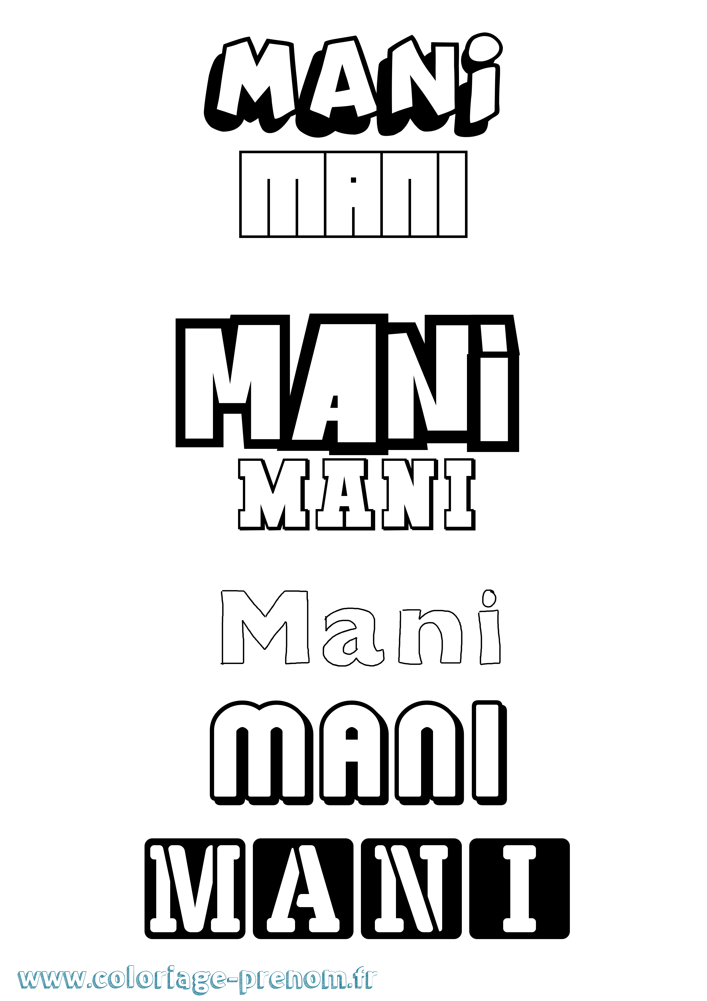 Coloriage Mani Simple Coloriage prénom Mani Simple