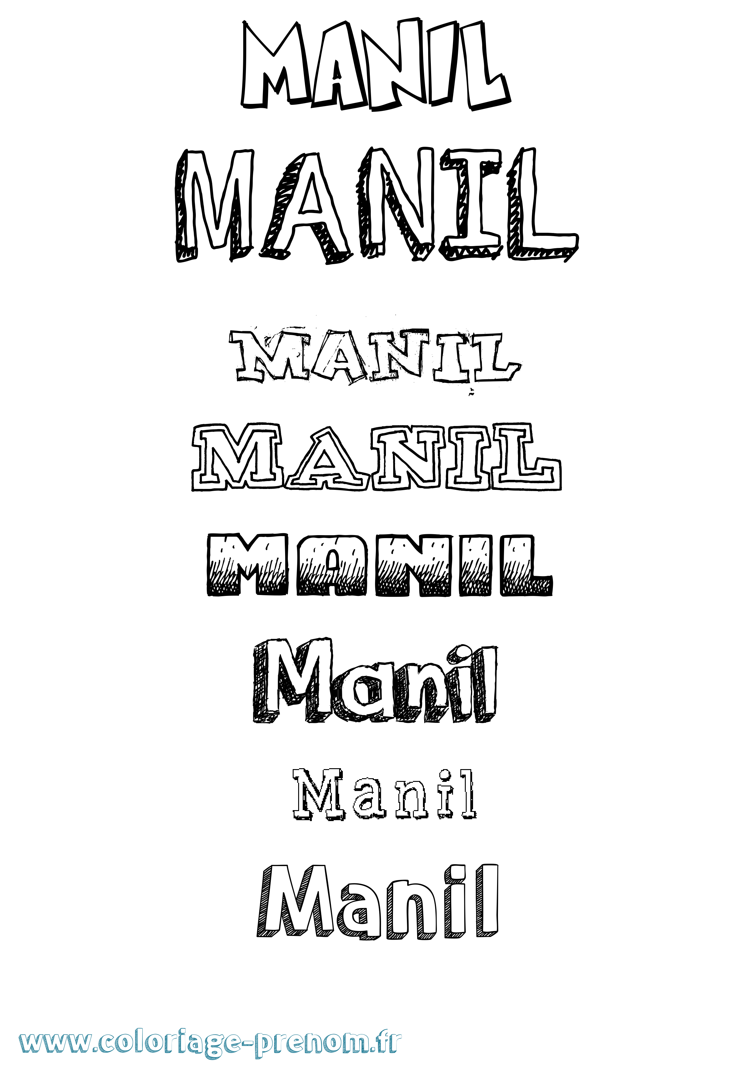 Coloriage Manil Dessiné Coloriage prénom Manil Dessiné