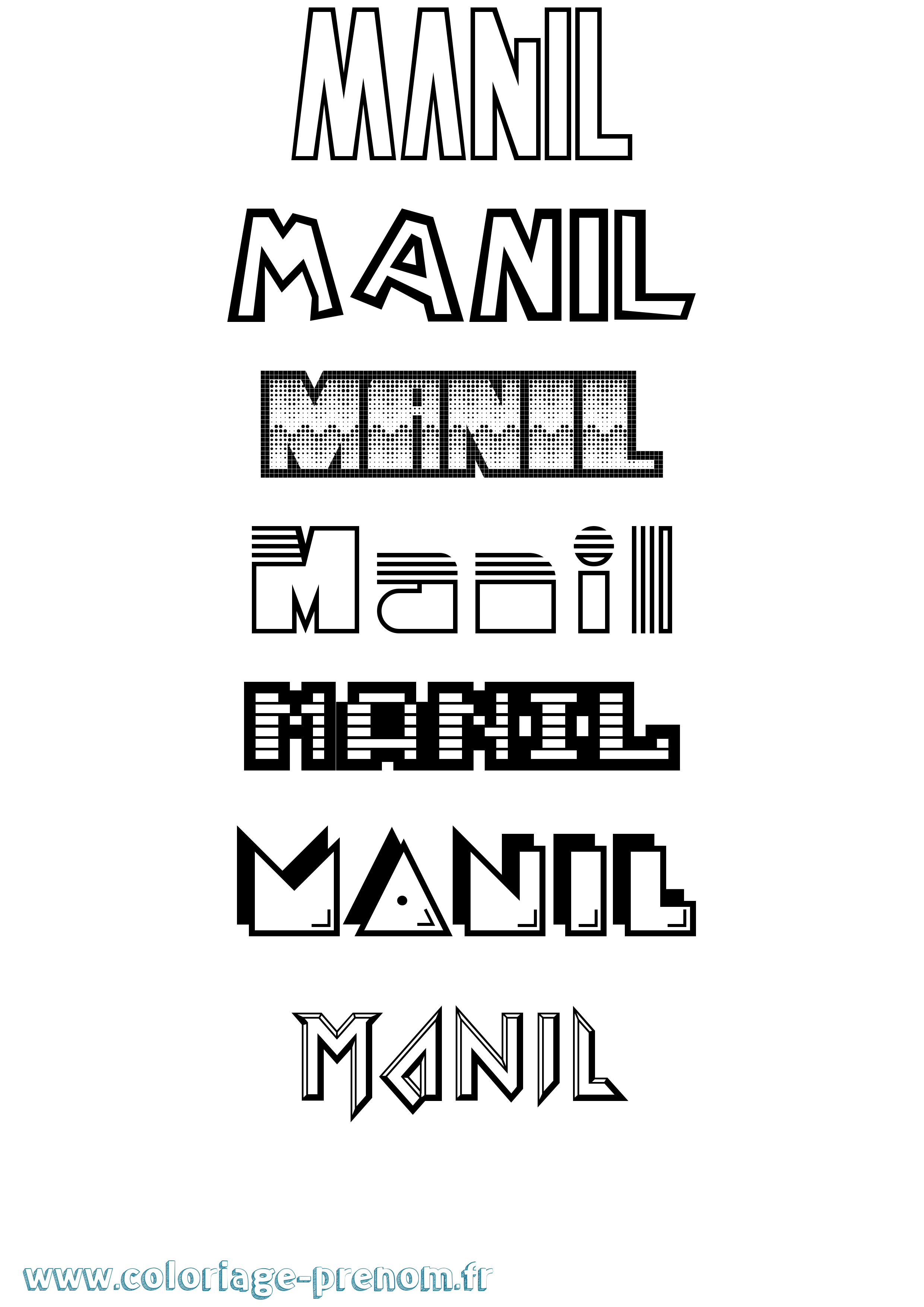 Coloriage Manil Jeux Vidéos Coloriage prénom Manil Jeux Vidéos