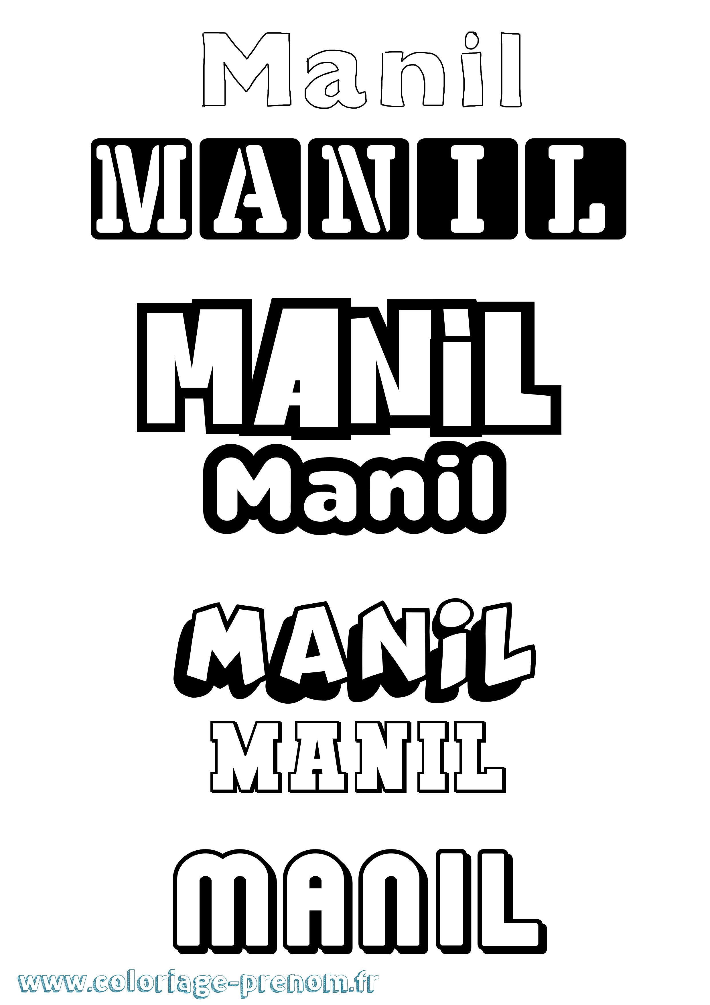 Coloriage Manil Simple Coloriage prénom Manil Simple