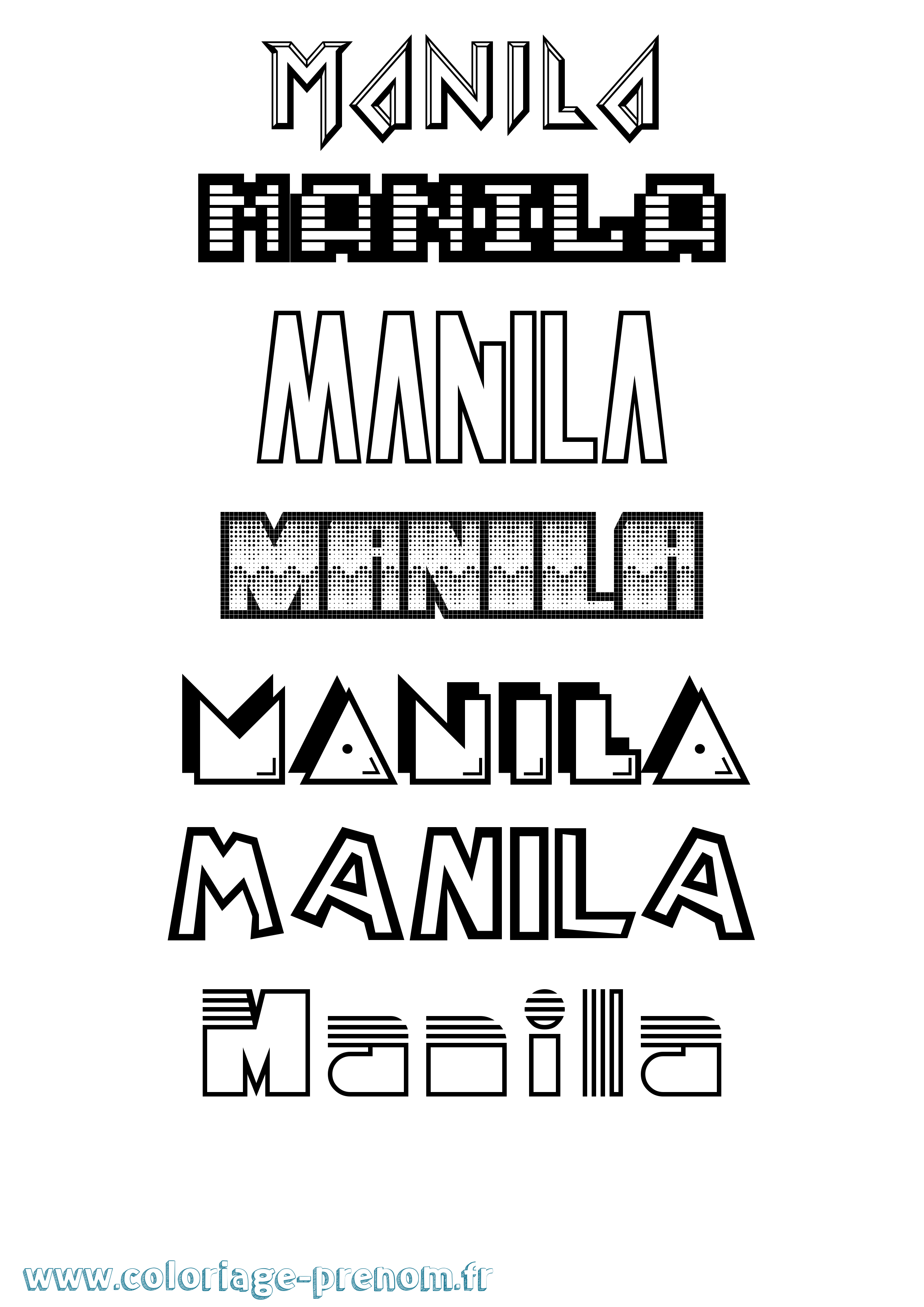 Coloriage Manila Jeux Vidéos Coloriage prénom Manila Jeux Vidéos