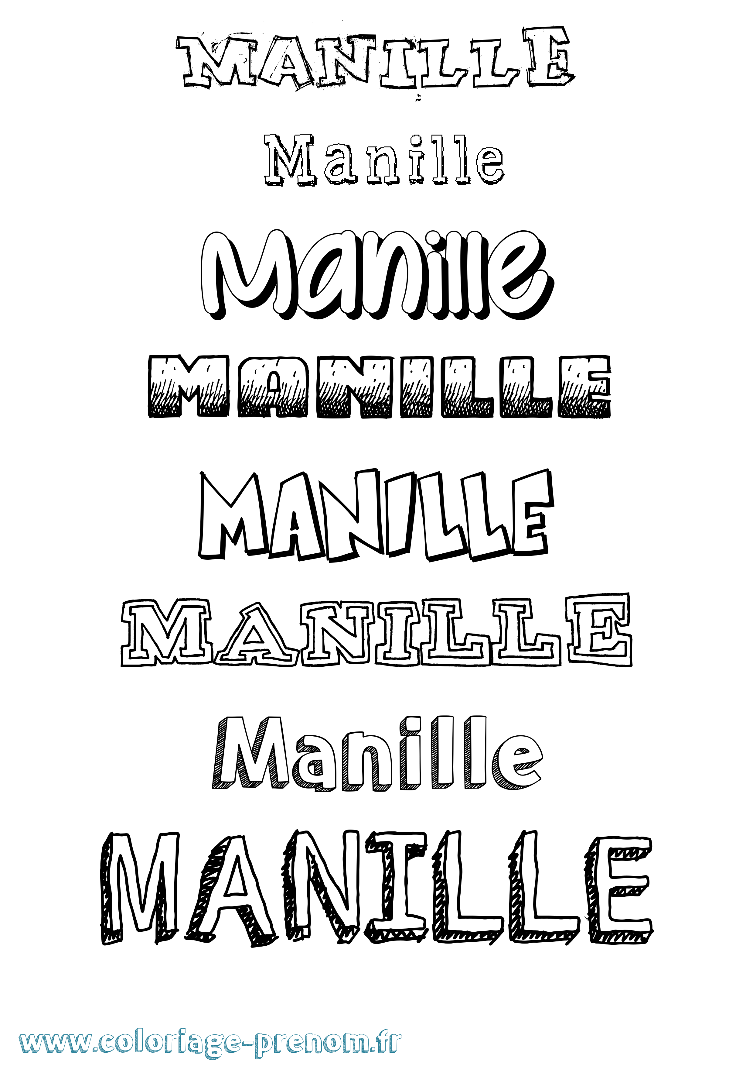 Coloriage Manille Dessiné Coloriage prénom Manille Dessiné