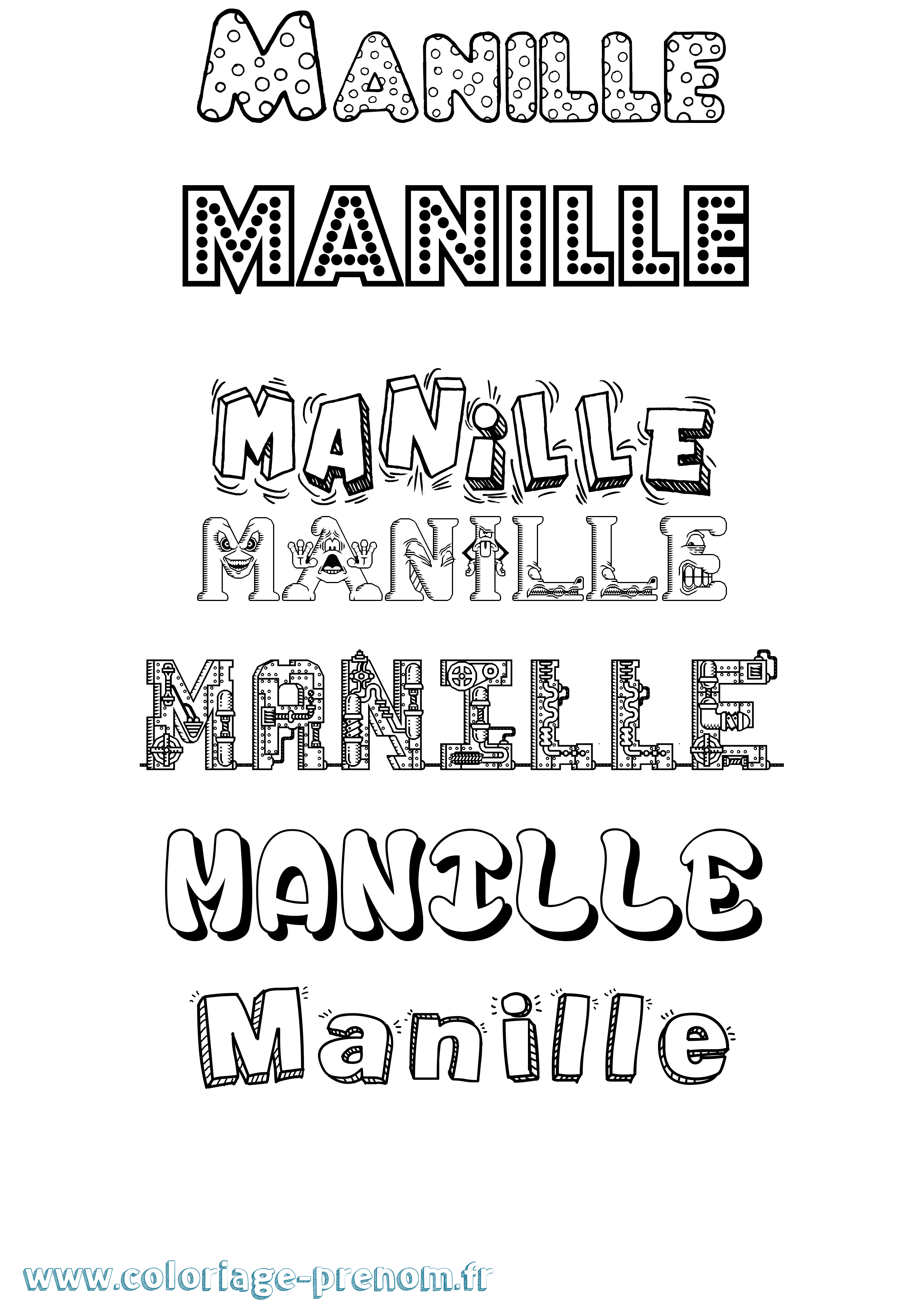 Coloriage Manille Fun Coloriage prénom Manille Fun