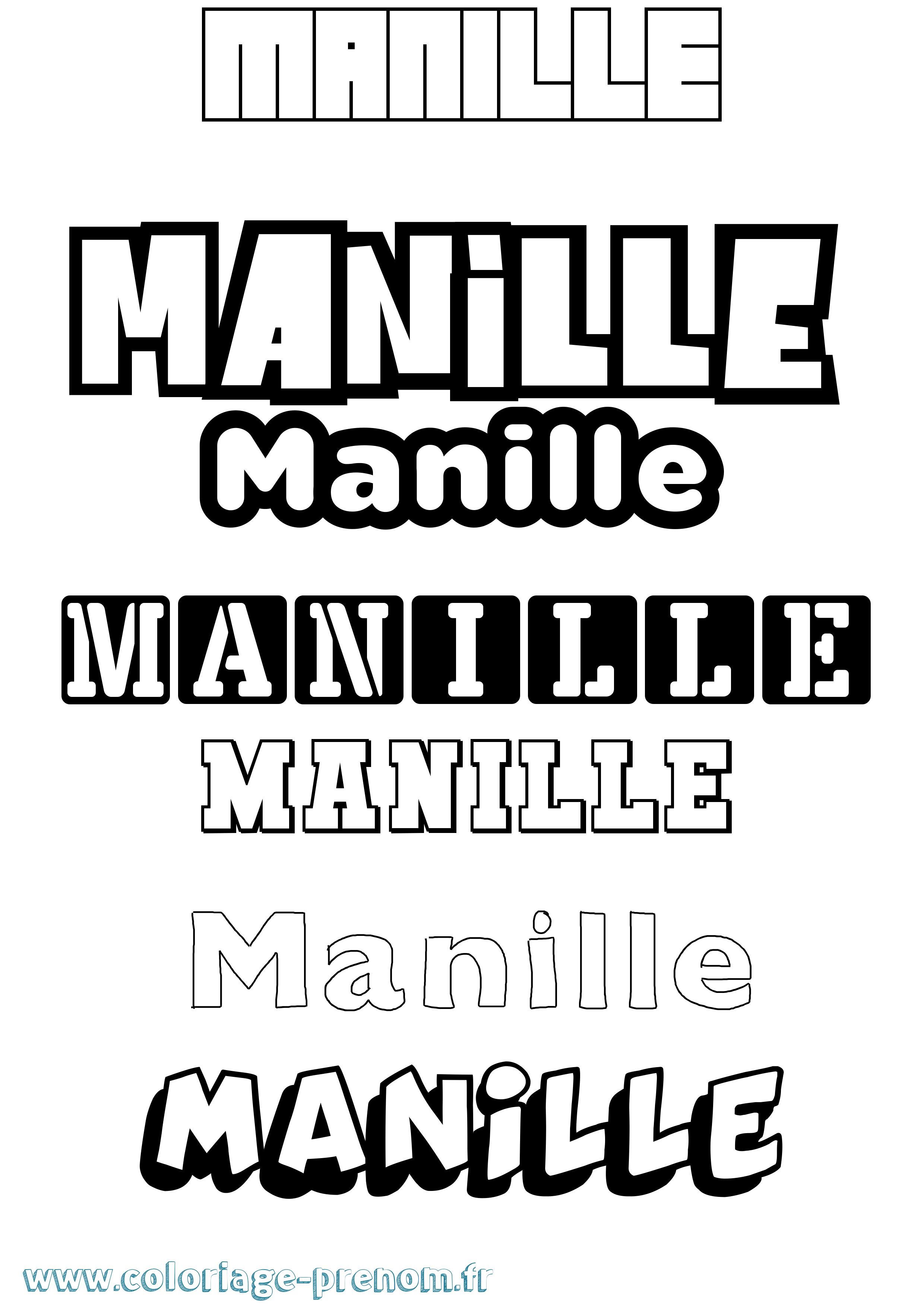 Coloriage Manille Simple Coloriage prénom Manille Simple