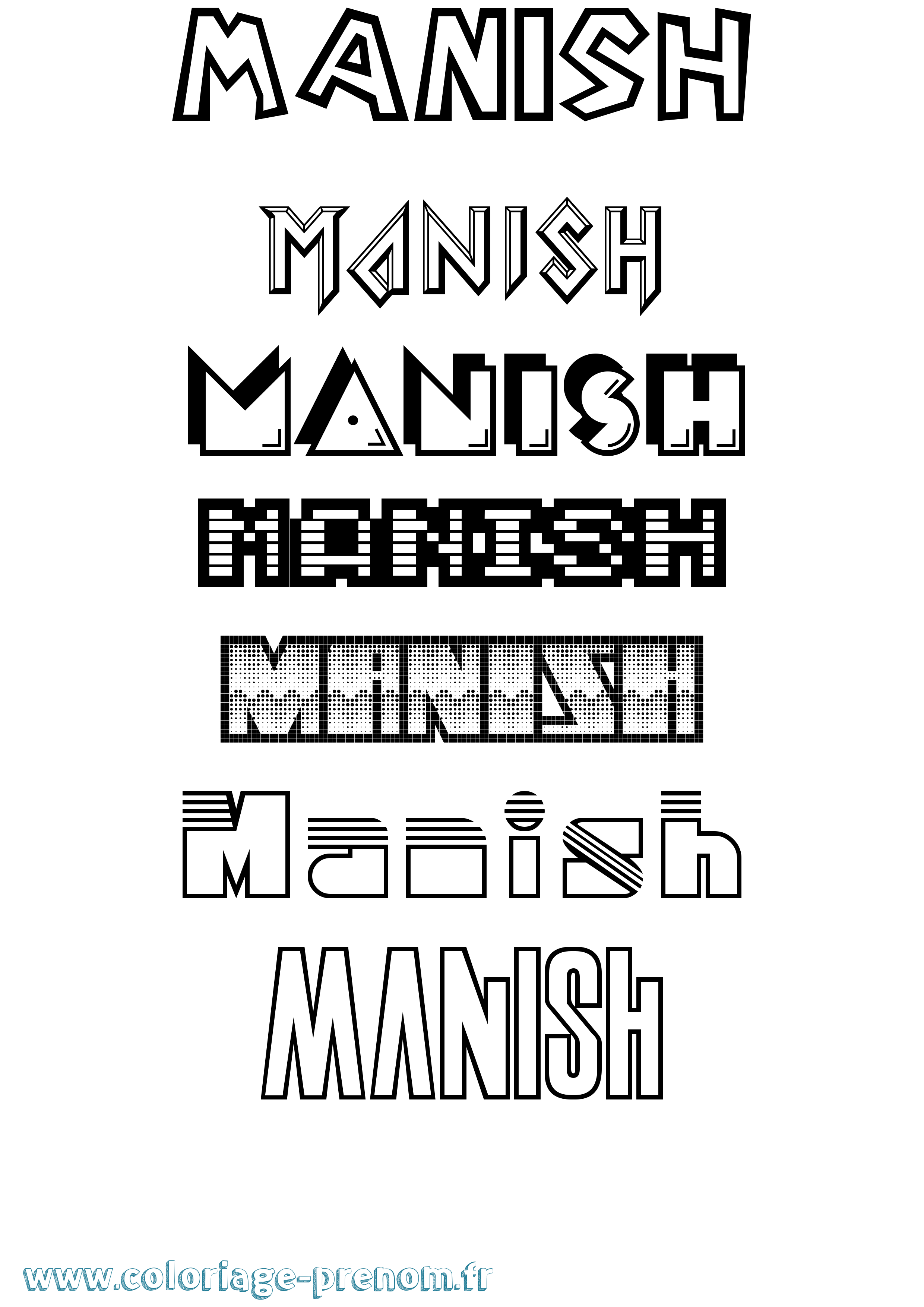 Coloriage Manish Jeux Vidéos Coloriage prénom Manish Jeux Vidéos