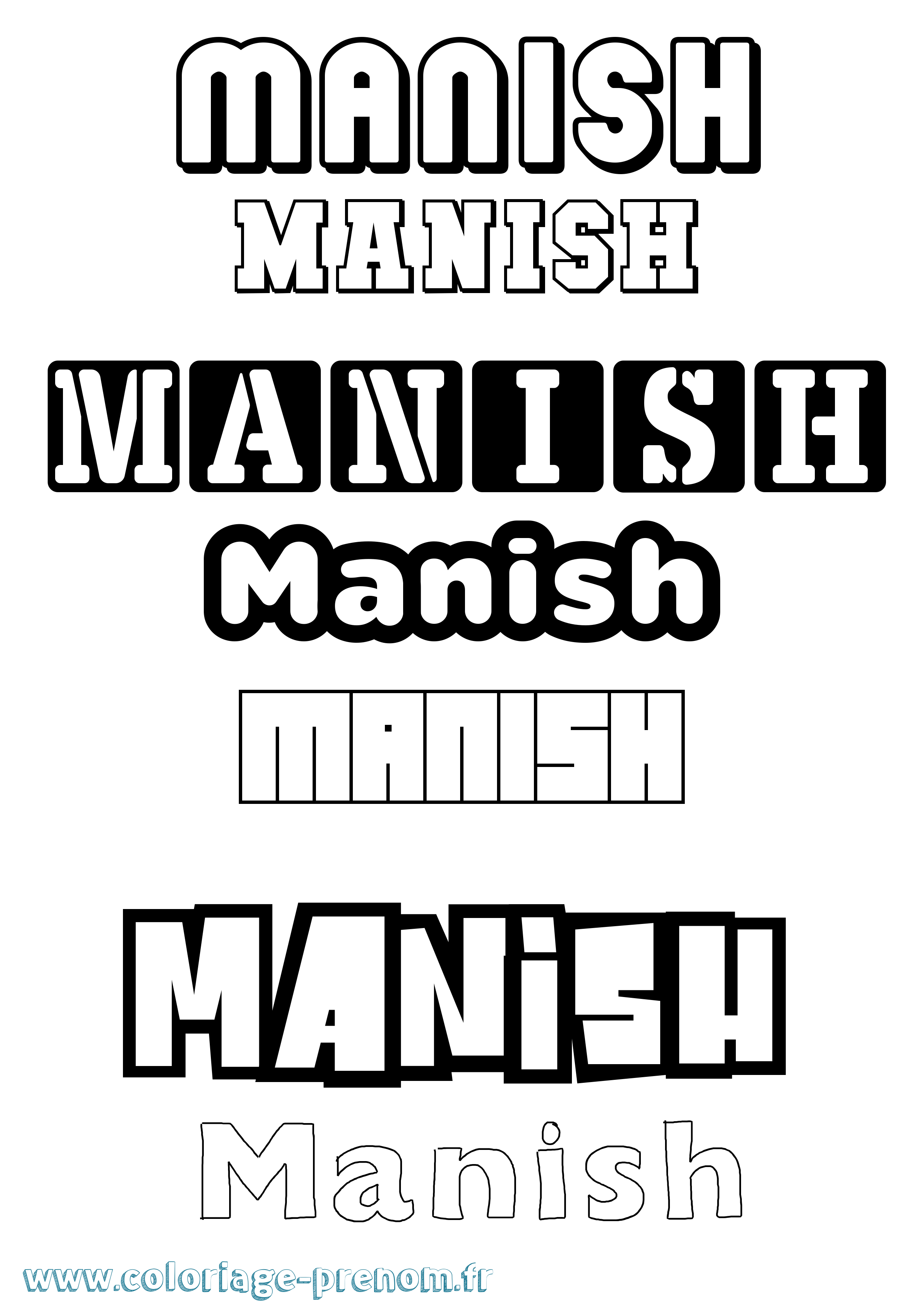 Coloriage Manish Simple Coloriage prénom Manish Simple