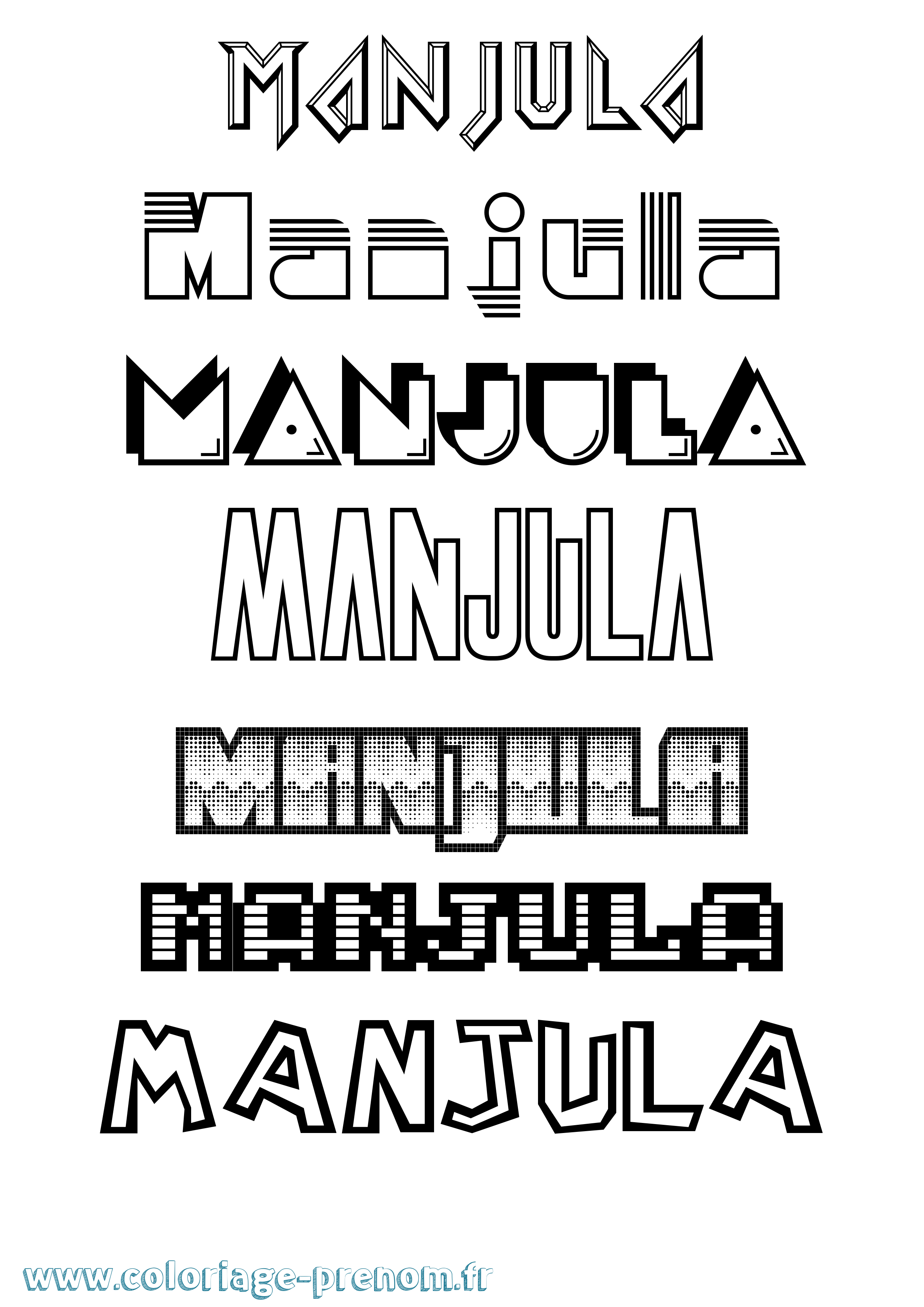 Coloriage Manjula Jeux Vidéos Coloriage prénom Manjula Jeux Vidéos