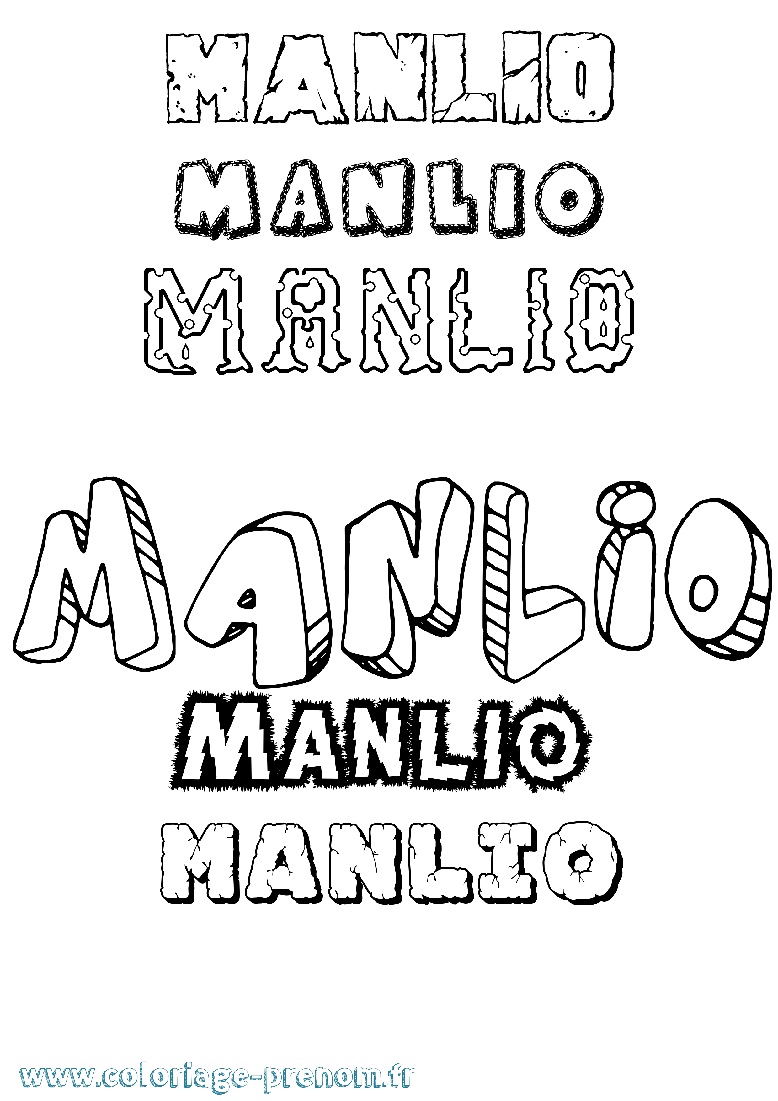 Coloriage Manlio Destructuré Coloriage prénom Manlio Destructuré