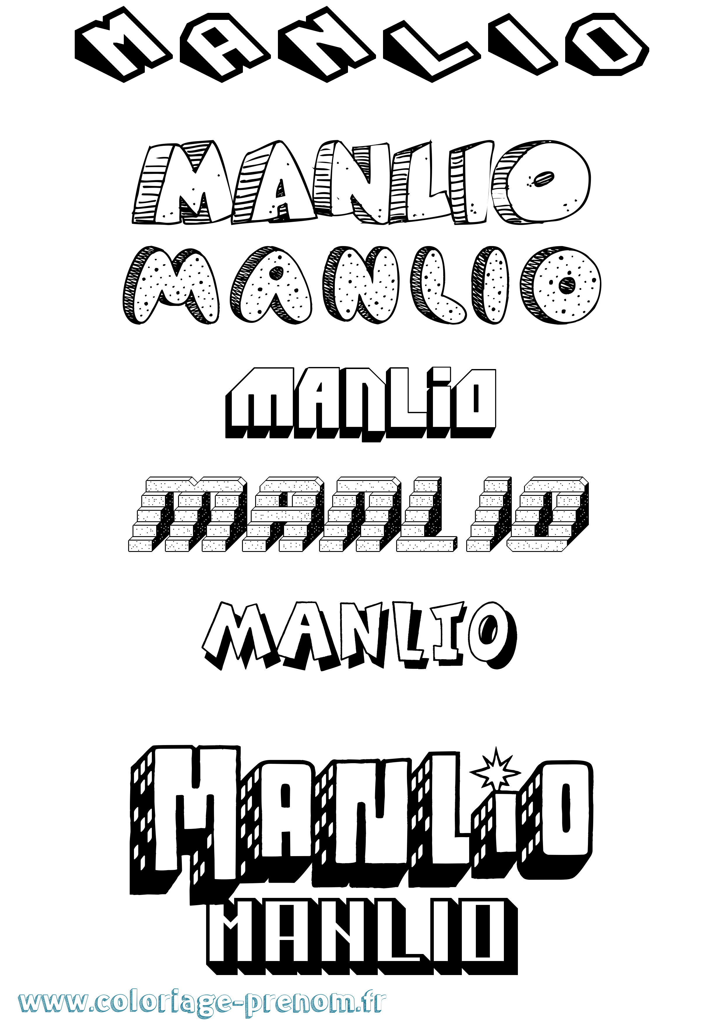 Coloriage Manlio Effet 3D Coloriage prénom Manlio Effet 3D