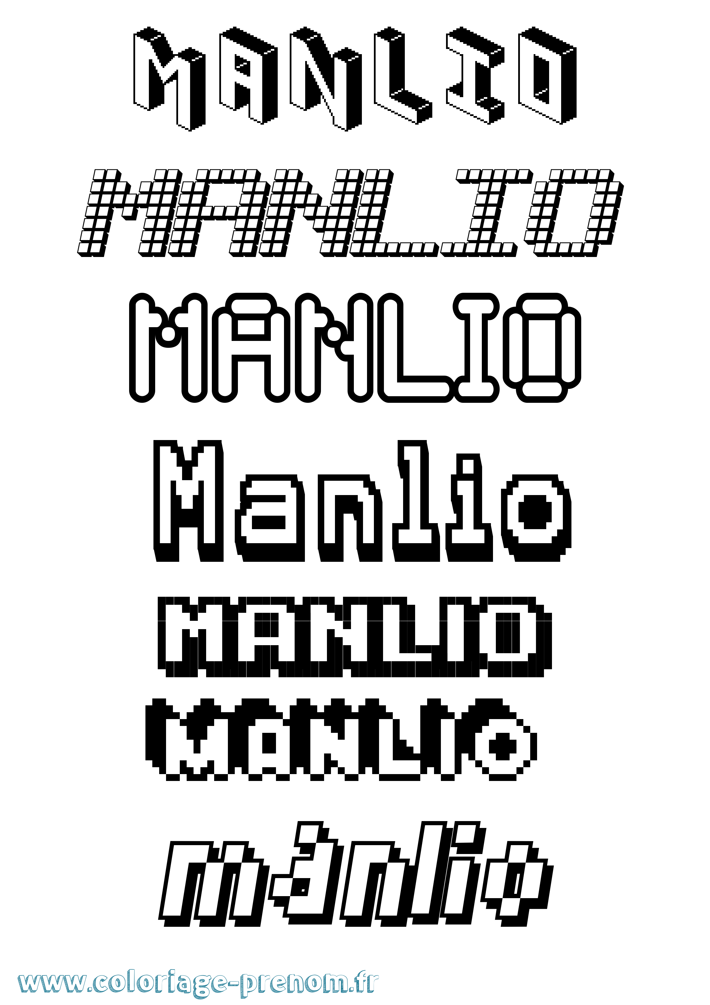 Coloriage Manlio Pixel Coloriage prénom Manlio Pixel