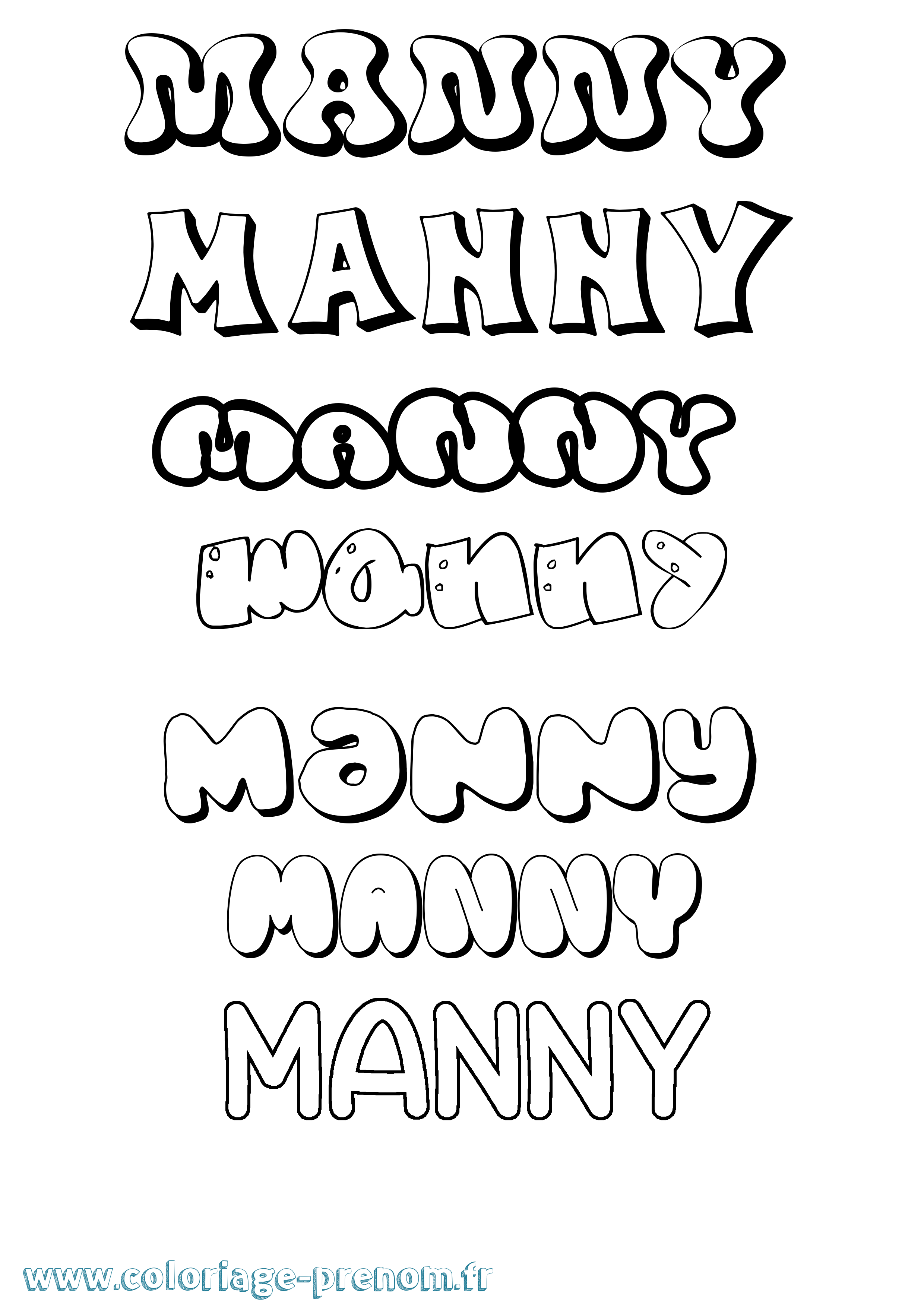 Coloriage Manny Bubble Coloriage prénom Manny Bubble