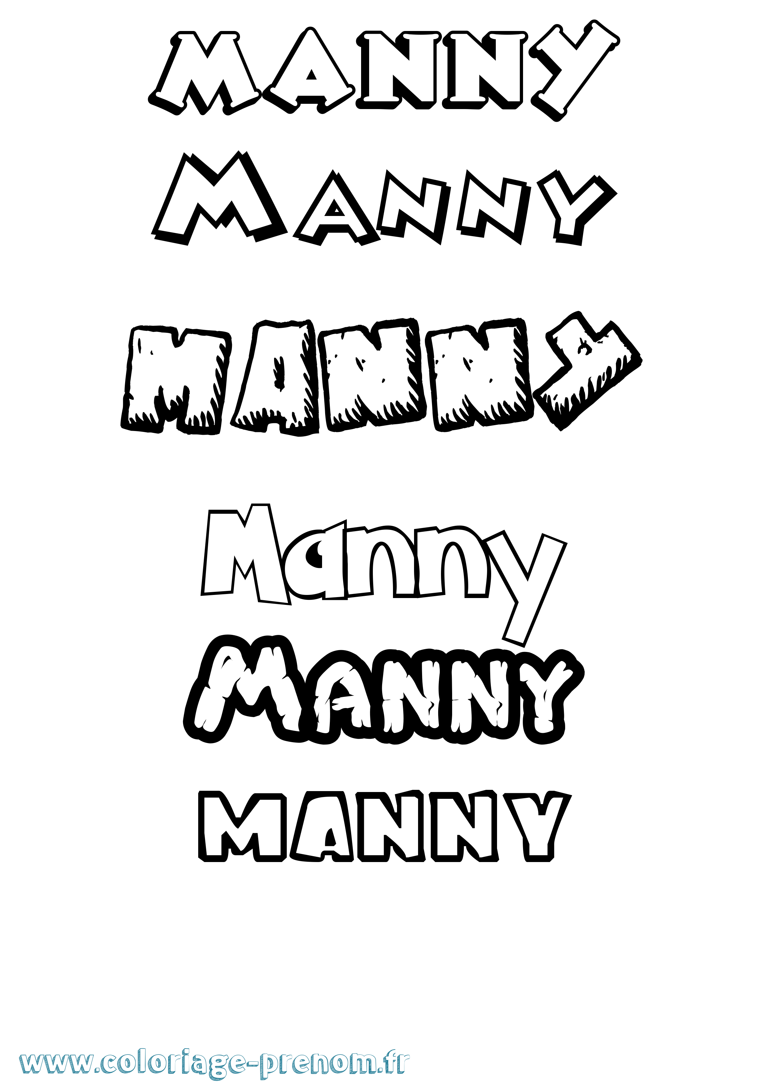 Coloriage Manny Dessin Animé Coloriage prénom Manny Dessin Animé