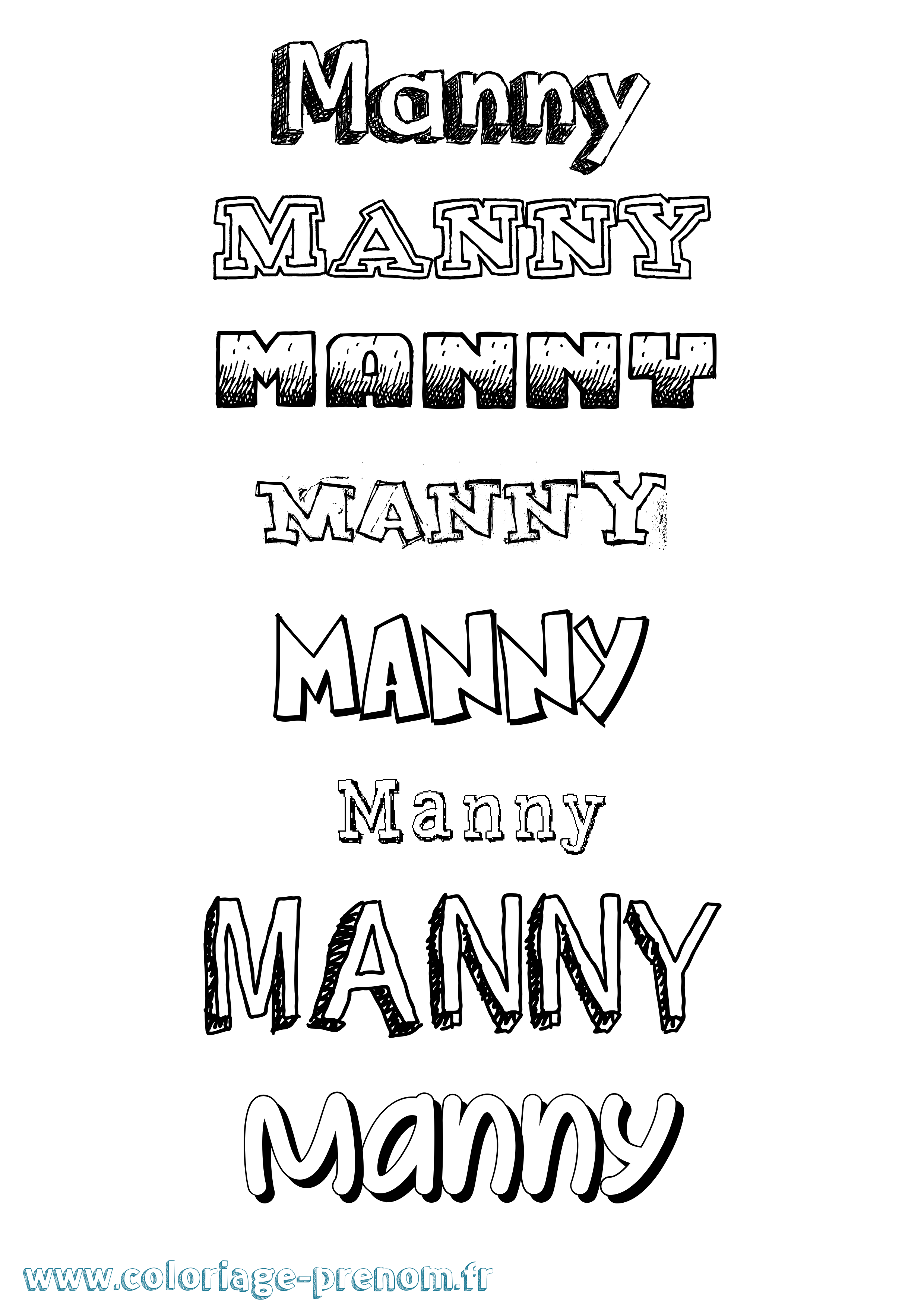 Coloriage Manny Dessiné Coloriage prénom Manny Dessiné