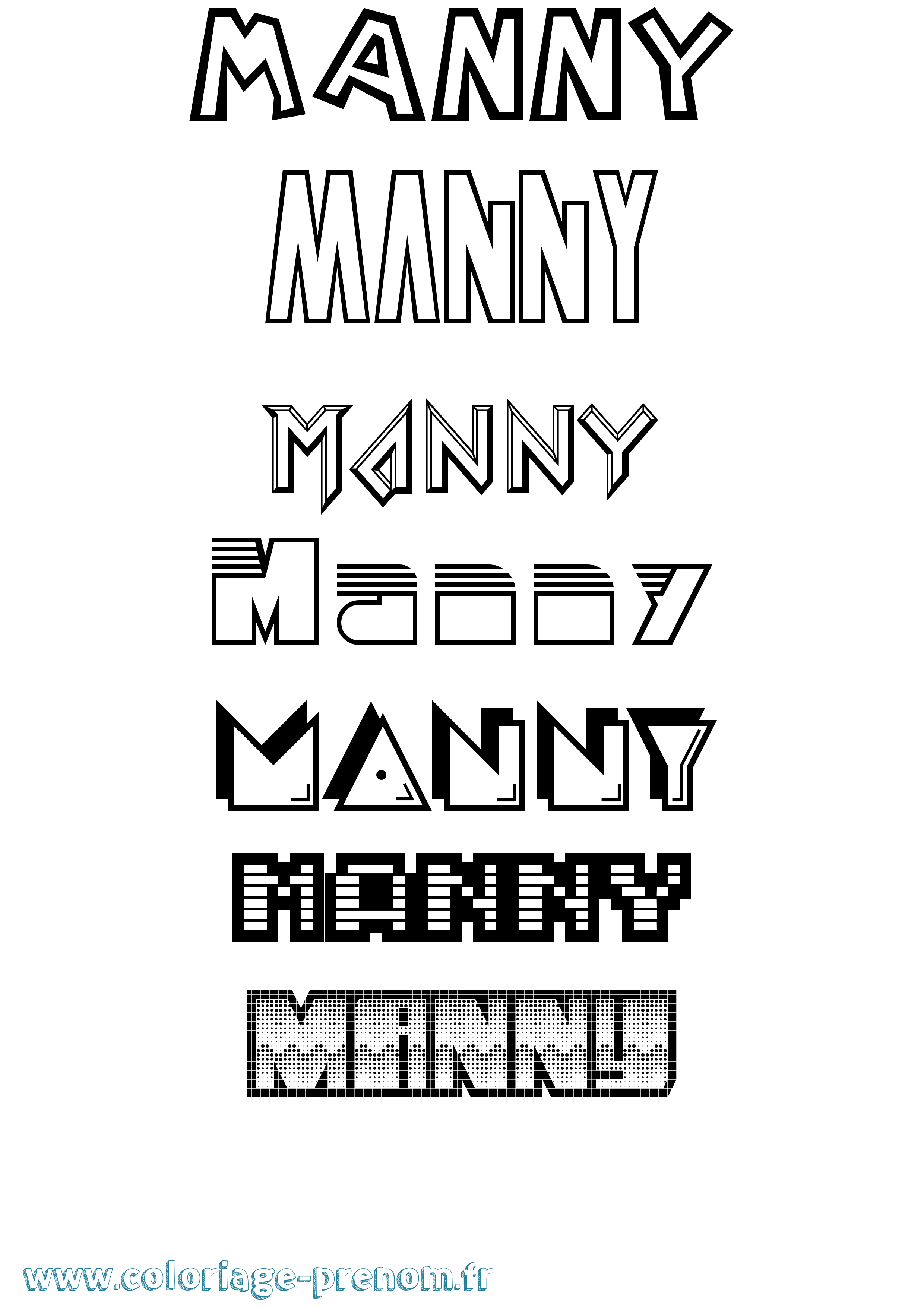 Coloriage Manny Jeux Vidéos Coloriage prénom Manny Jeux Vidéos