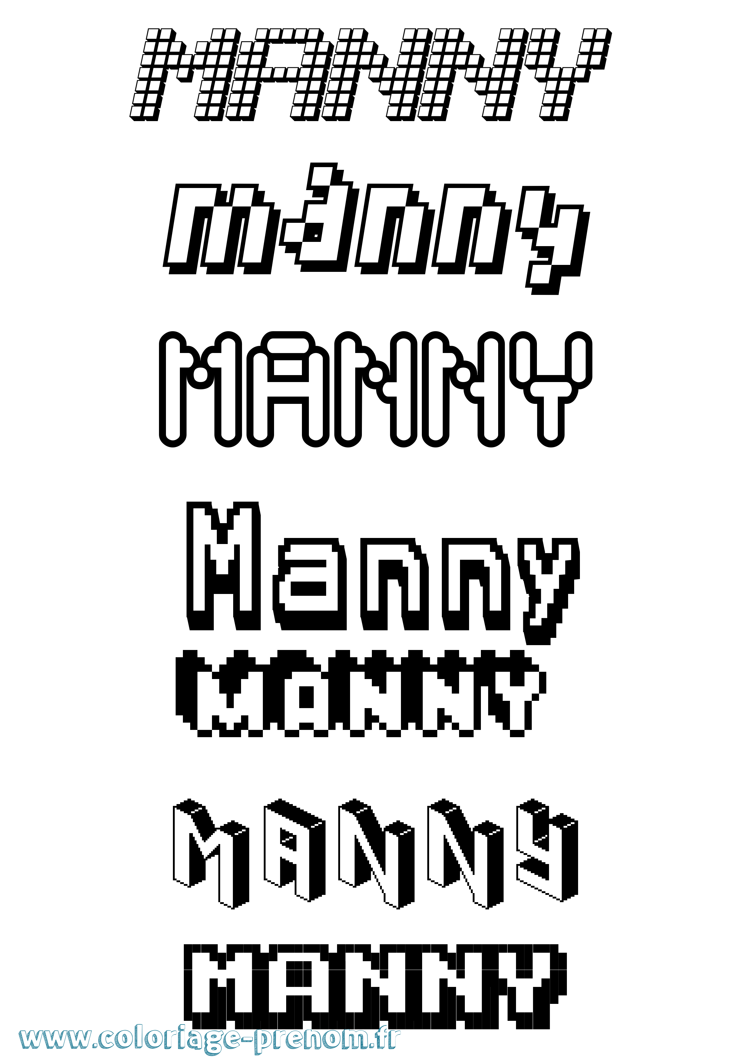 Coloriage Manny Pixel Coloriage prénom Manny Pixel