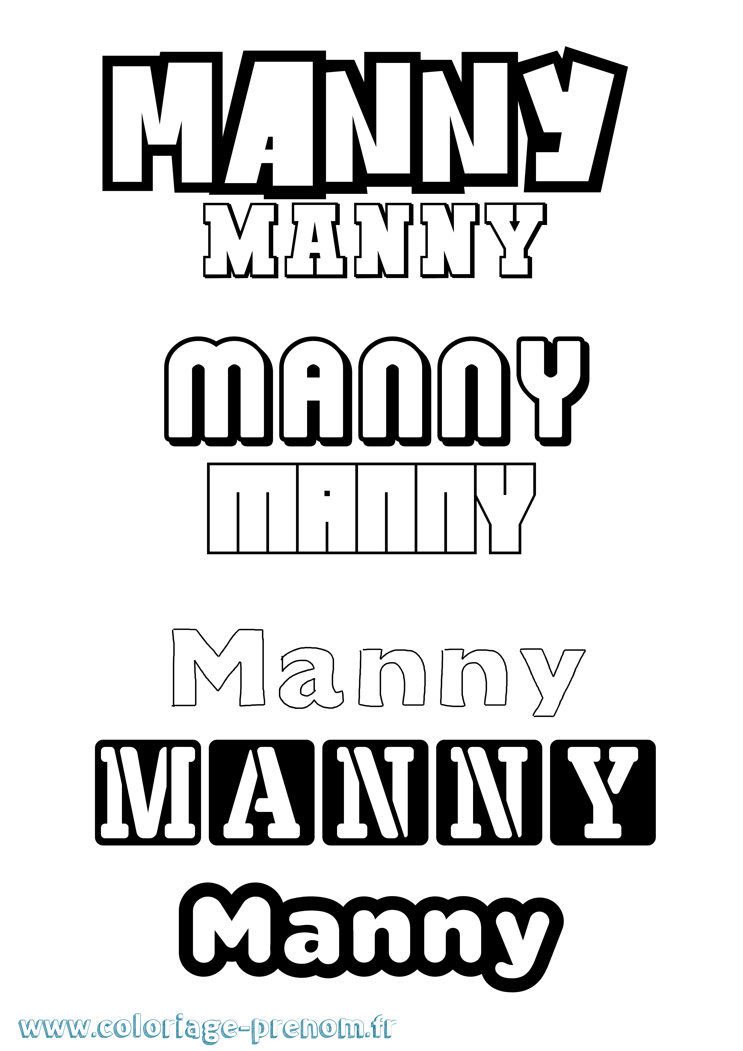 Coloriage Manny Simple Coloriage prénom Manny Simple