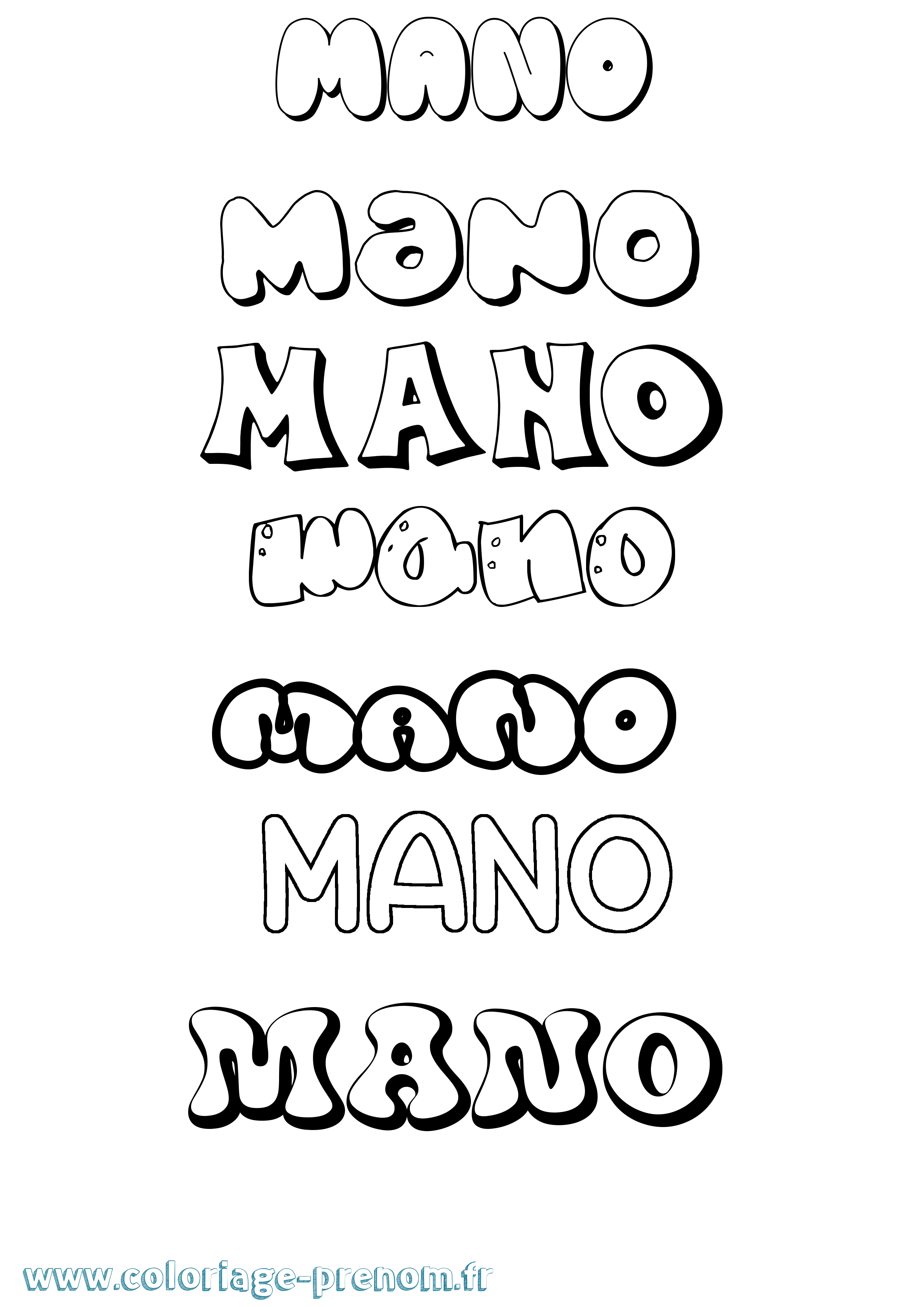 Coloriage Mano Bubble Coloriage prénom Mano Bubble