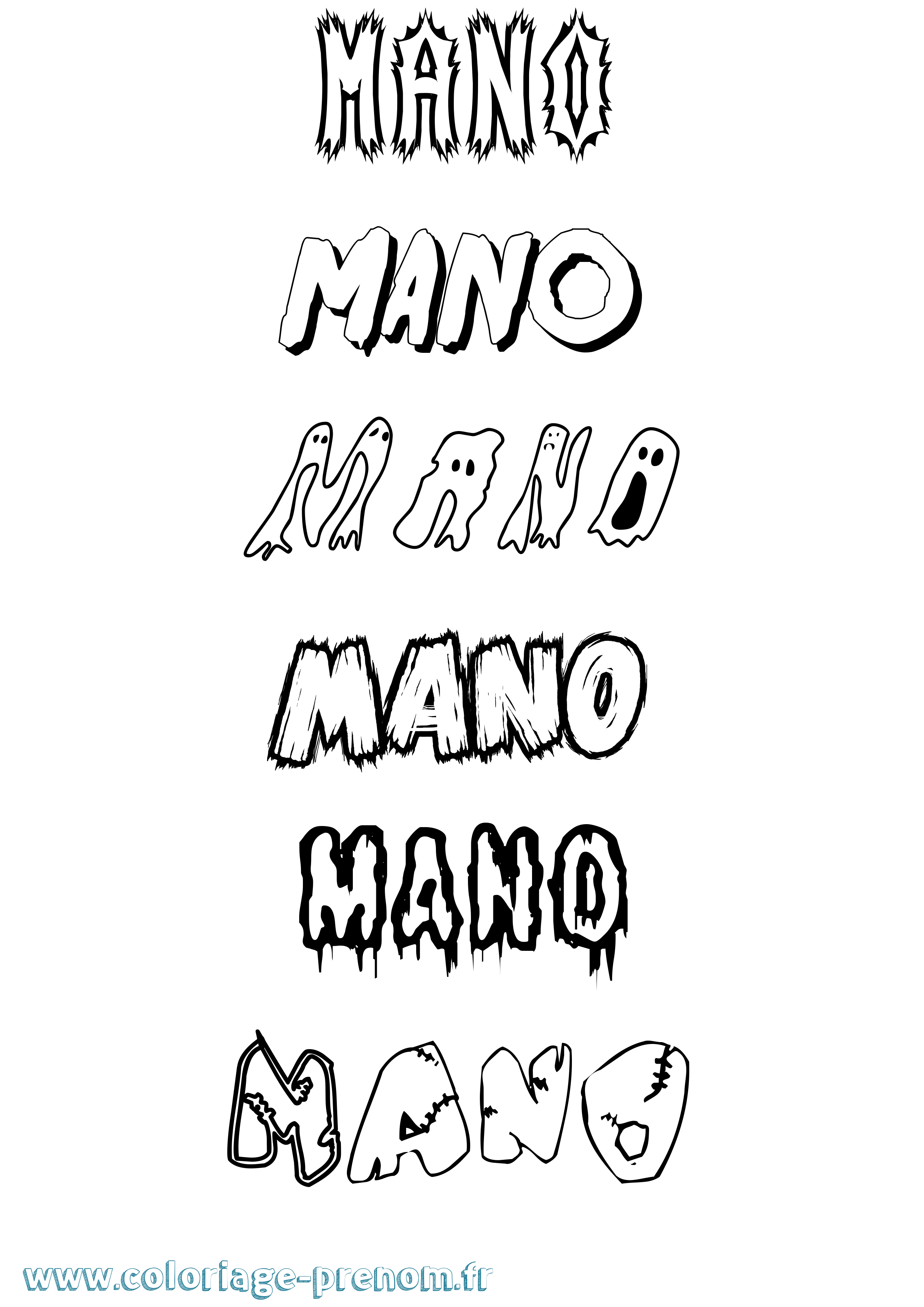 Coloriage Mano Frisson Coloriage prénom Mano Frisson