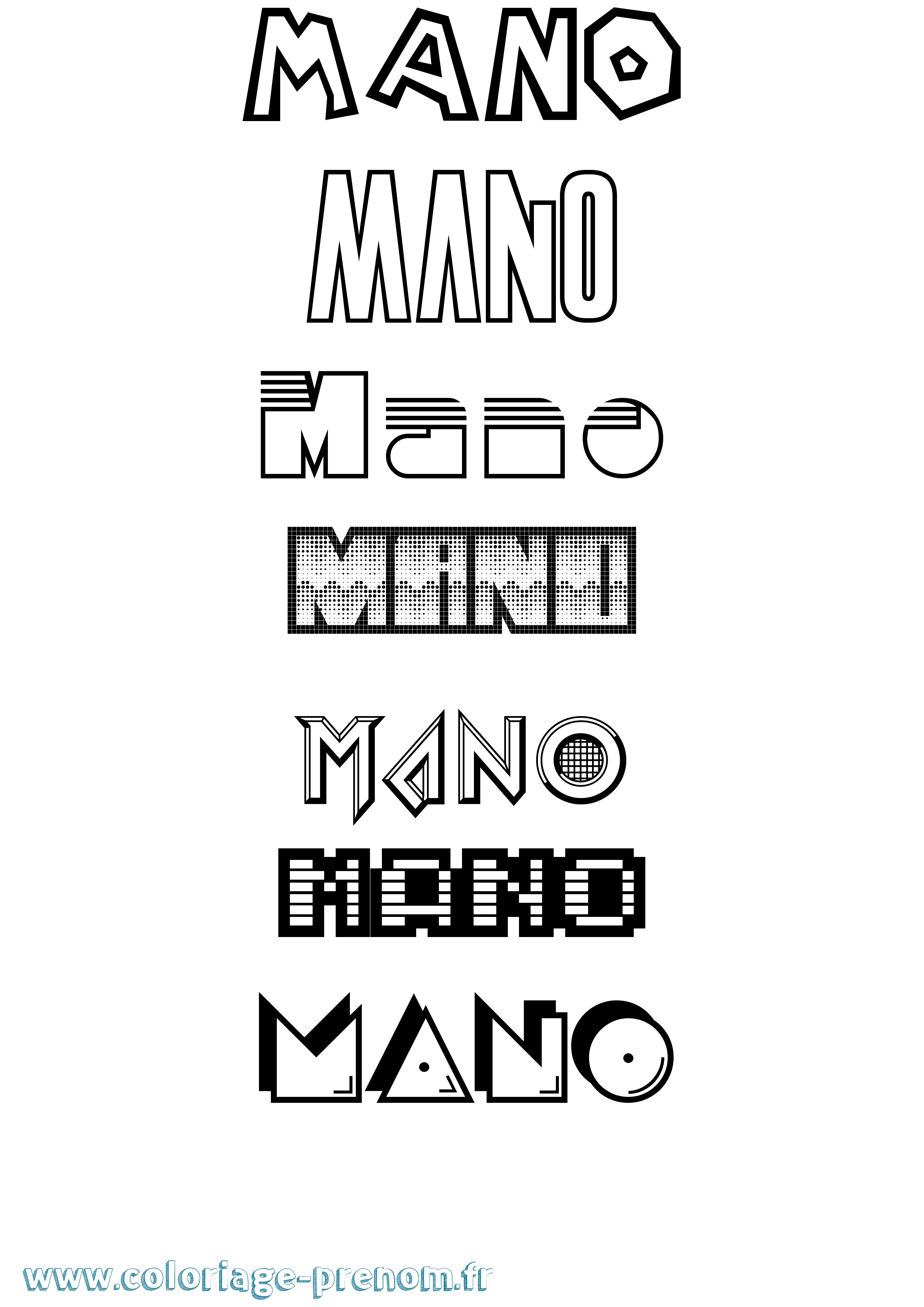 Coloriage Mano Jeux Vidéos Coloriage prénom Mano Jeux Vidéos
