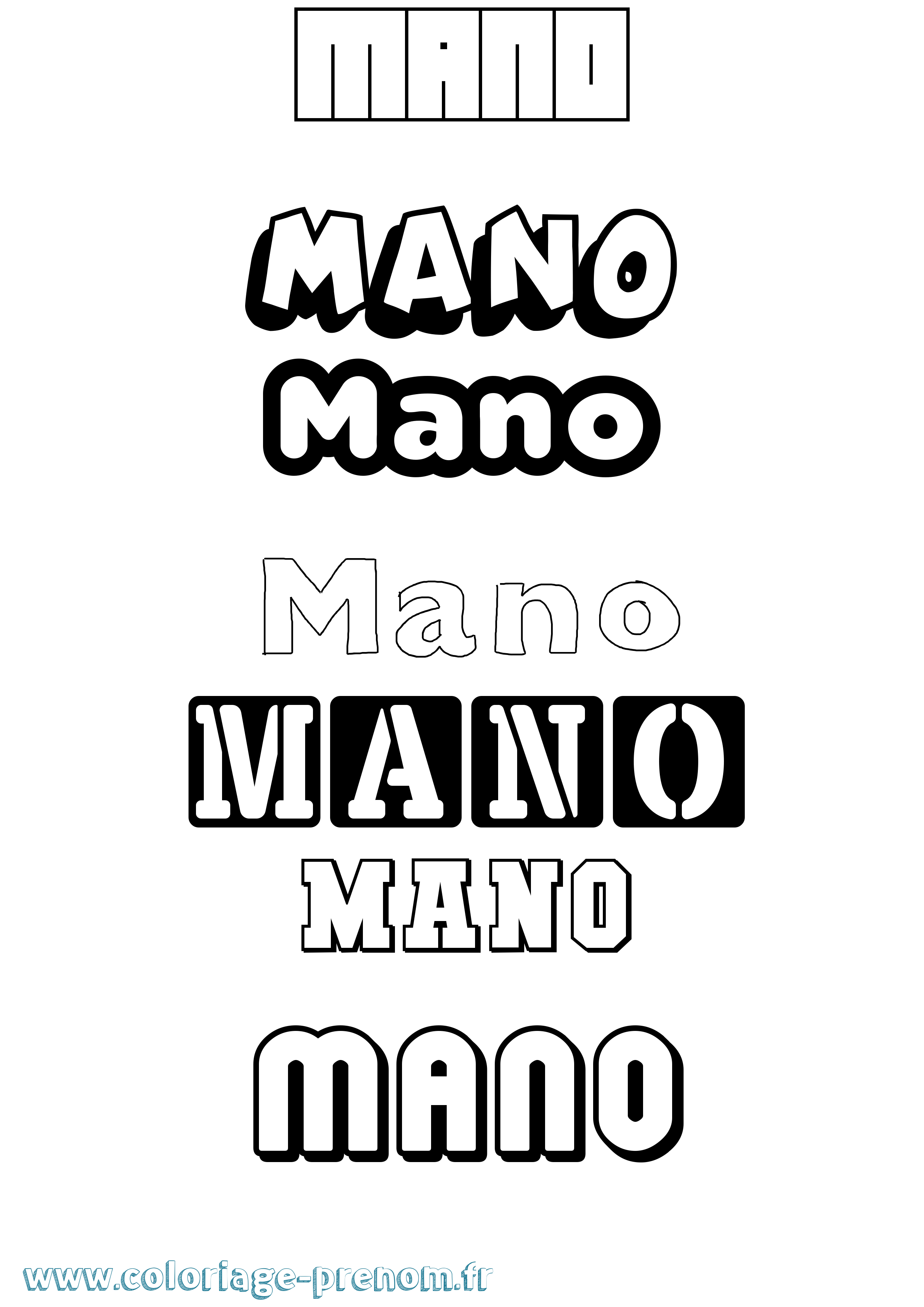 Coloriage Mano Simple Coloriage prénom Mano Simple