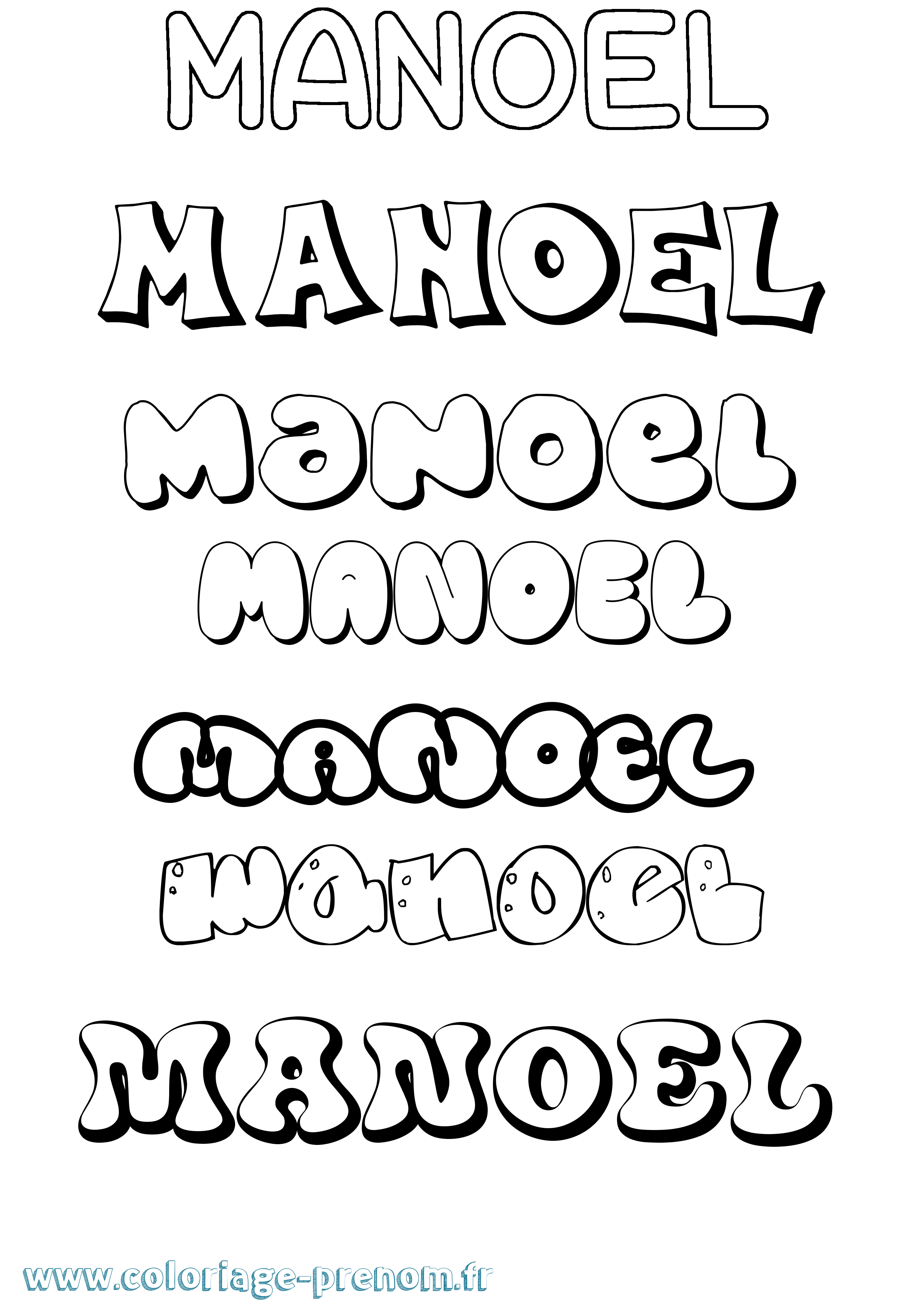 Coloriage Manoel Bubble Coloriage prénom Manoel Bubble