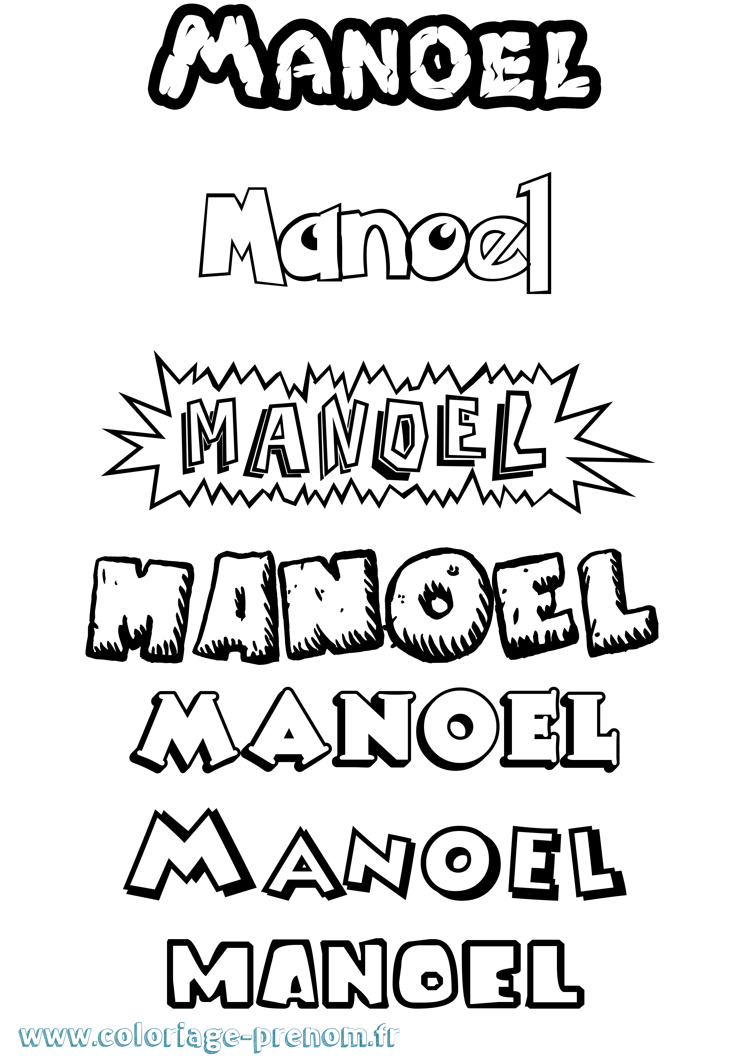 Coloriage Manoel Dessin Animé Coloriage prénom Manoel Dessin Animé