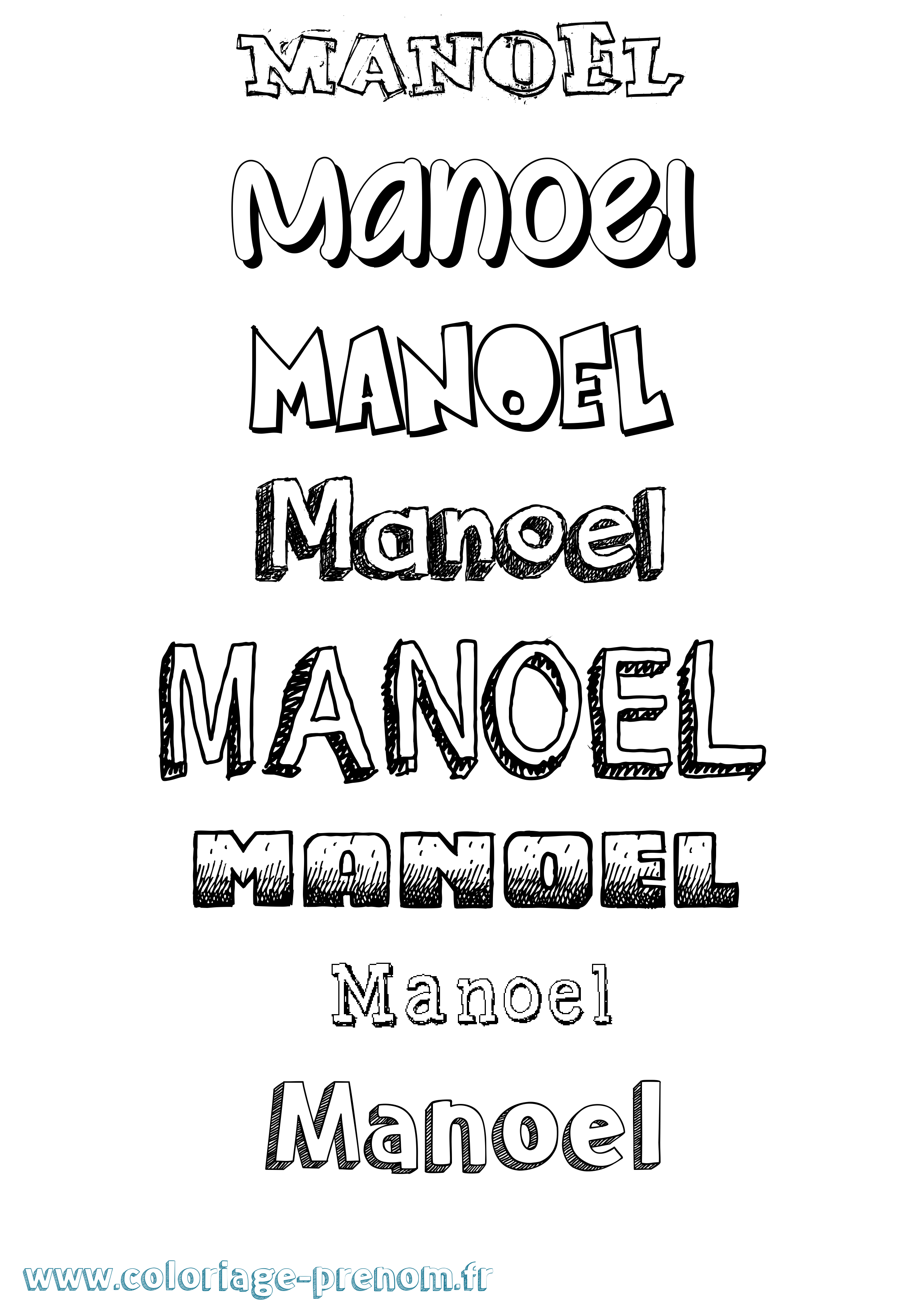 Coloriage Manoel Dessiné Coloriage prénom Manoel Dessiné