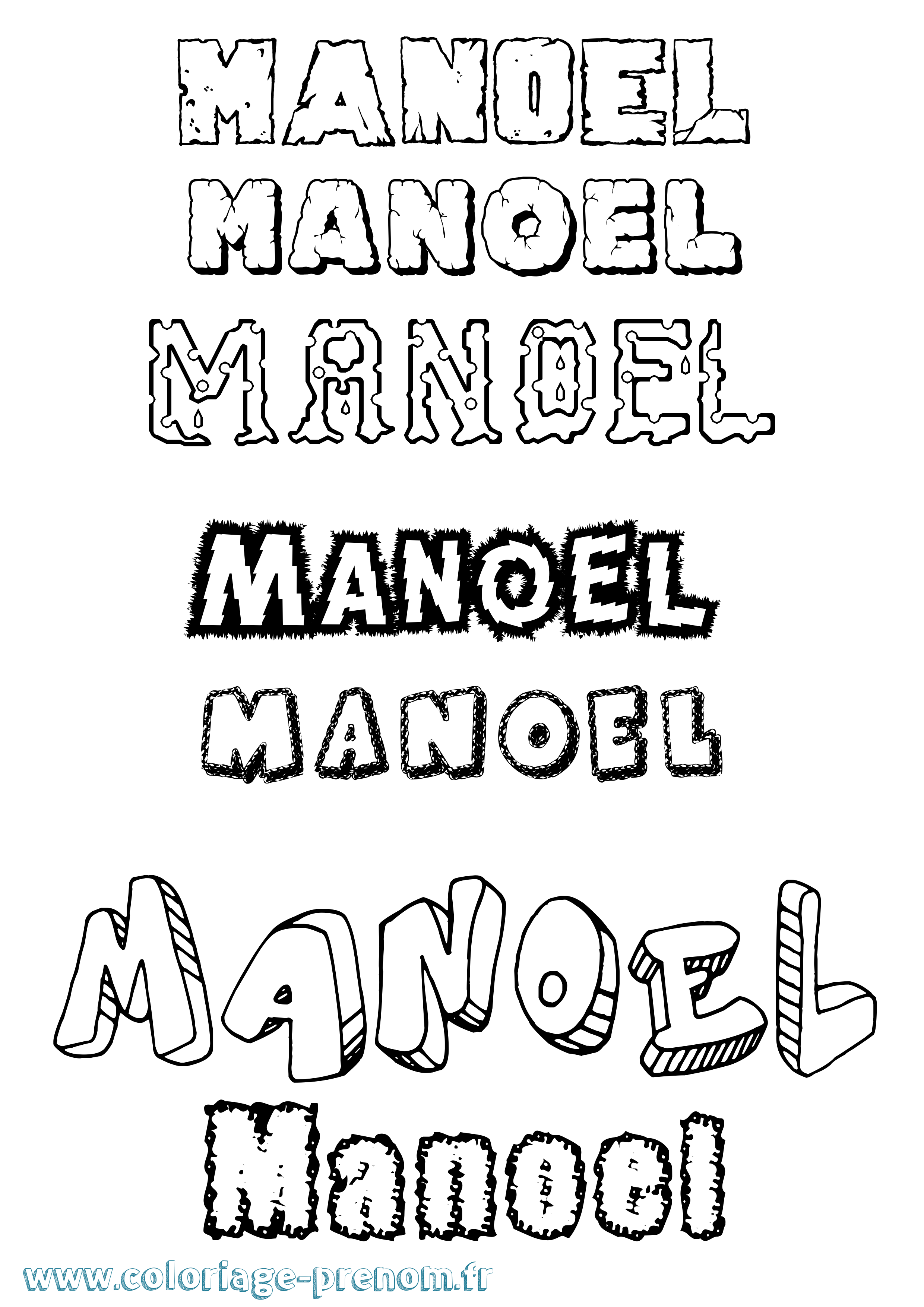 Coloriage Manoel Destructuré Coloriage prénom Manoel Destructuré