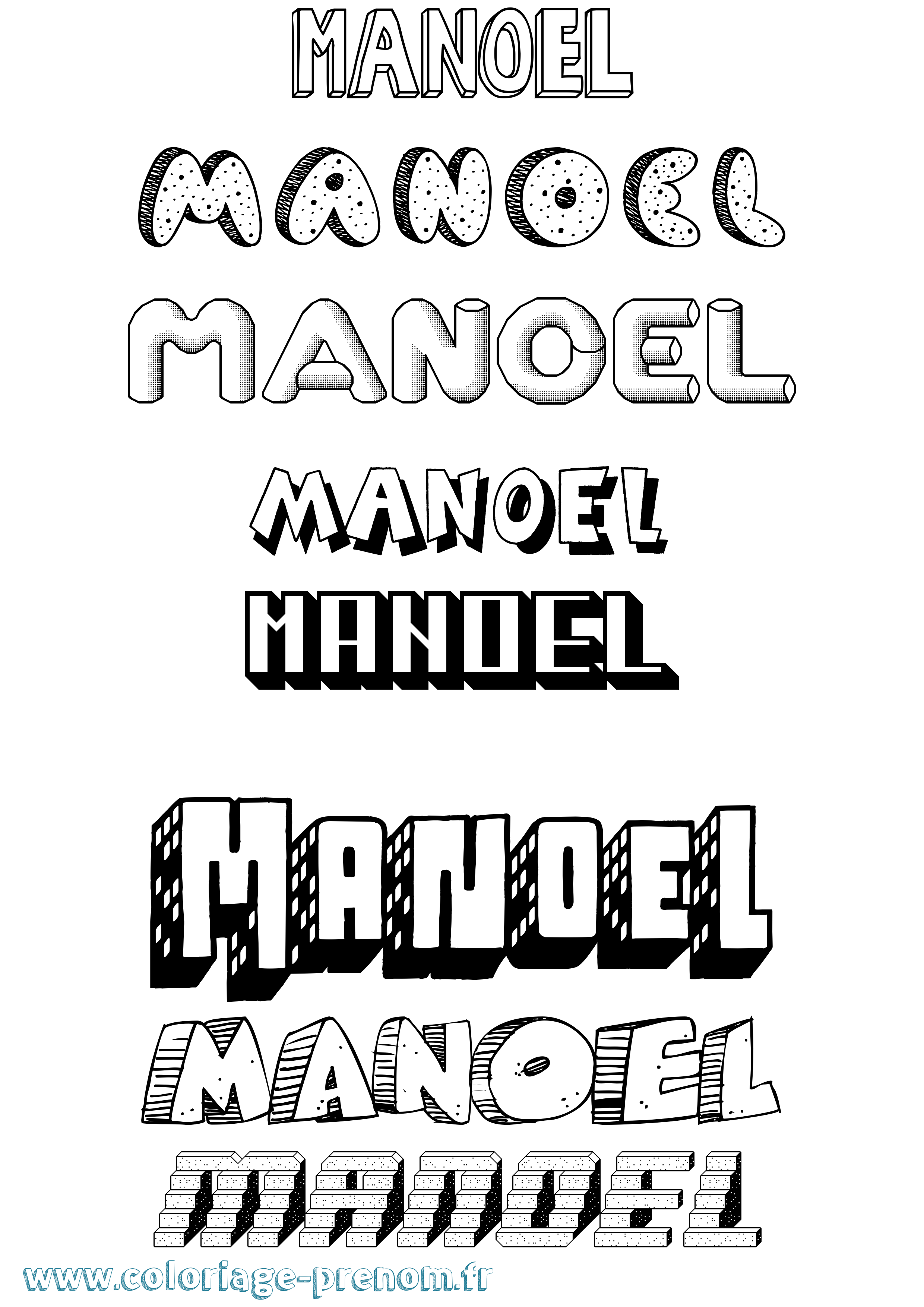 Coloriage Manoel Effet 3D Coloriage prénom Manoel Effet 3D