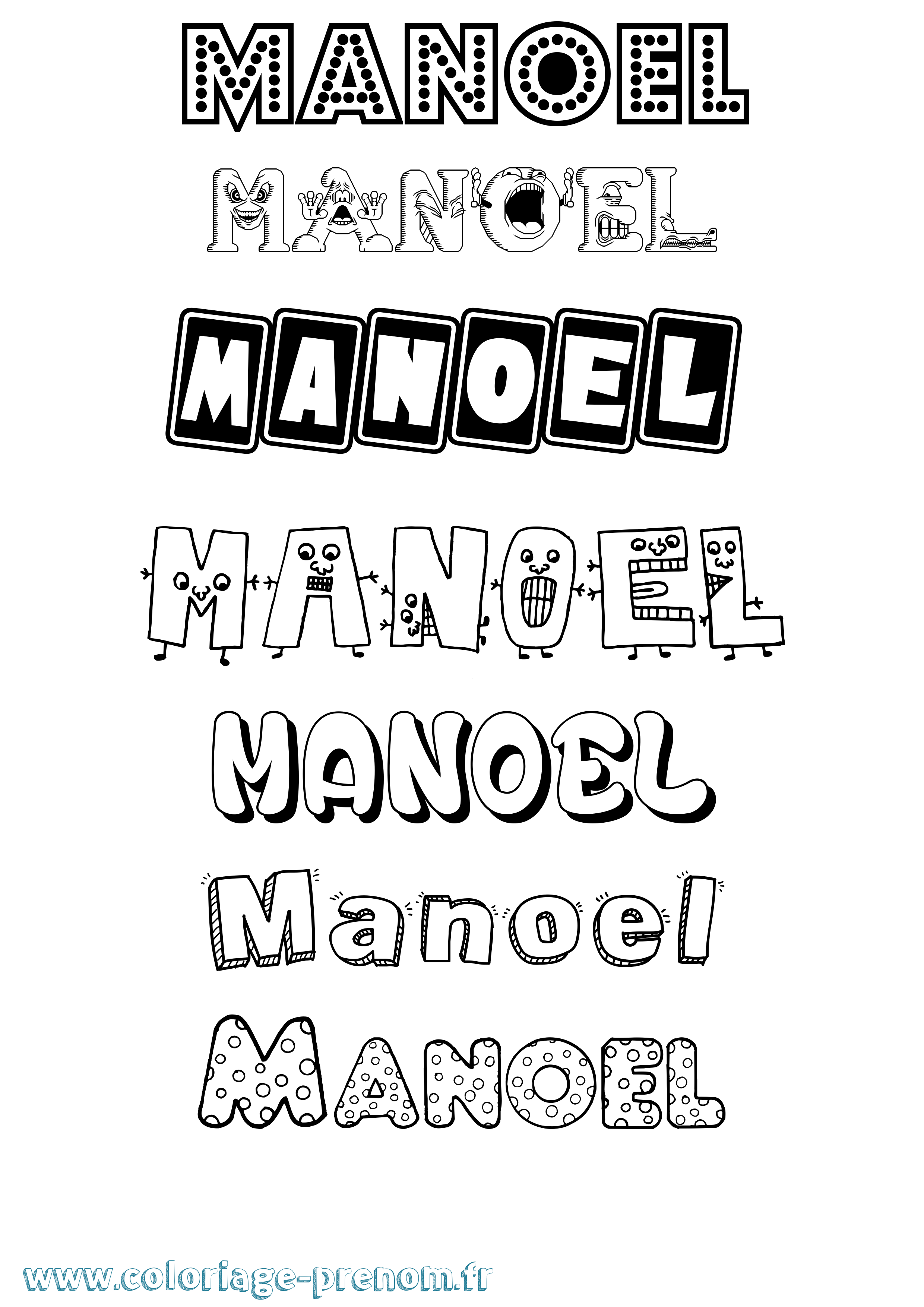 Coloriage Manoel Fun Coloriage prénom Manoel Fun