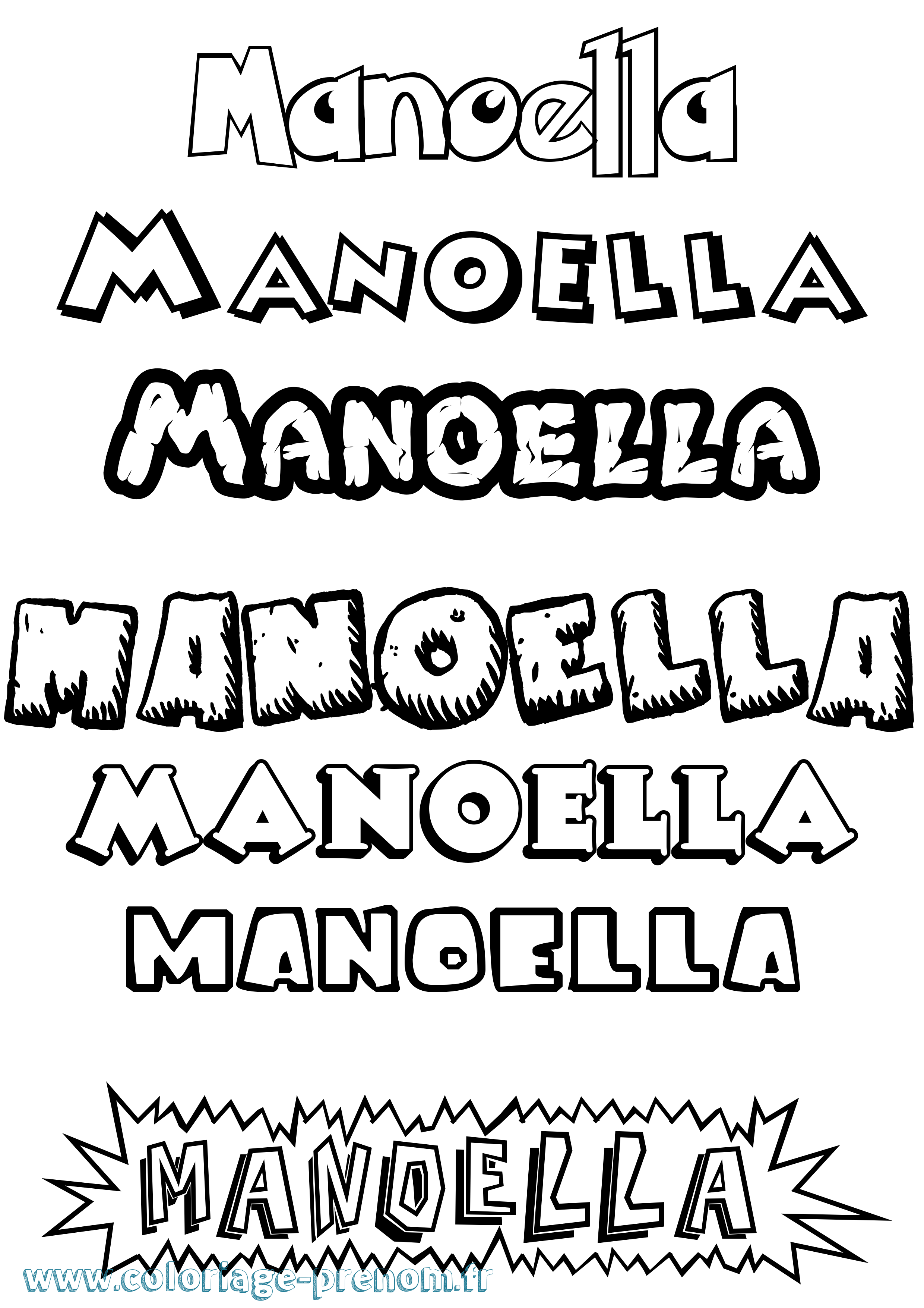 Coloriage Manoella Dessin Animé Coloriage prénom Manoella Dessin Animé