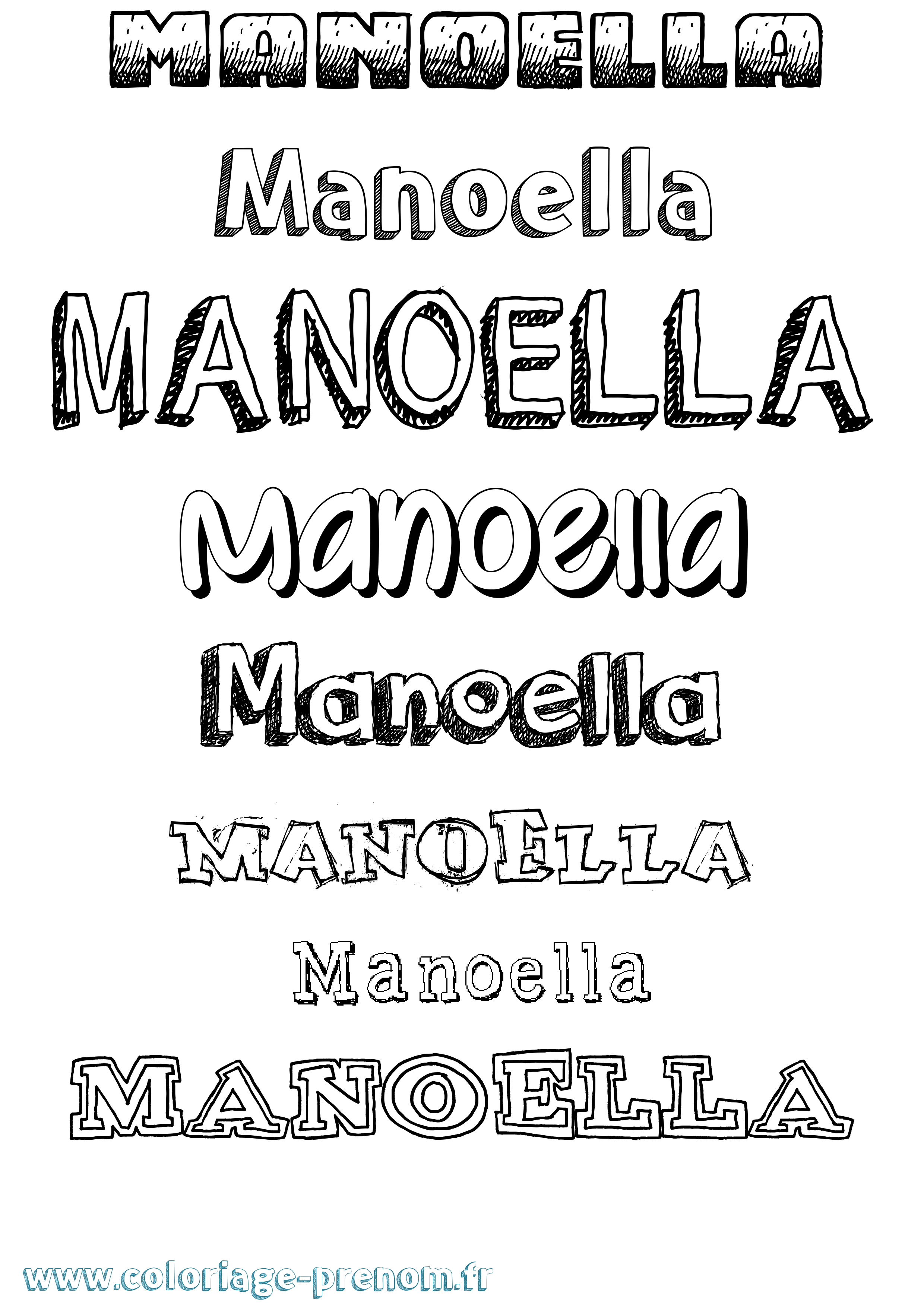 Coloriage Manoella Dessiné Coloriage prénom Manoella Dessiné