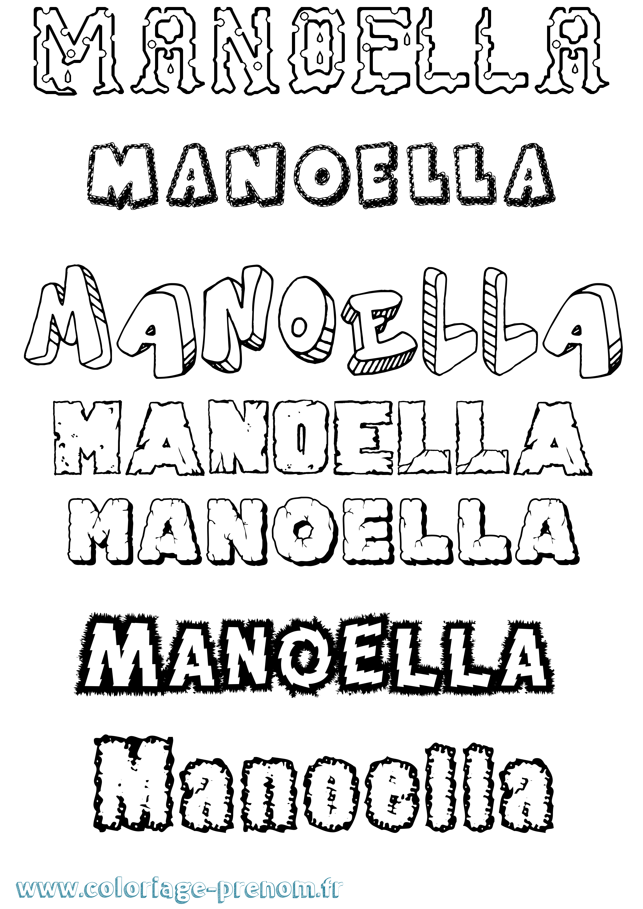 Coloriage Manoella Destructuré Coloriage prénom Manoella Destructuré