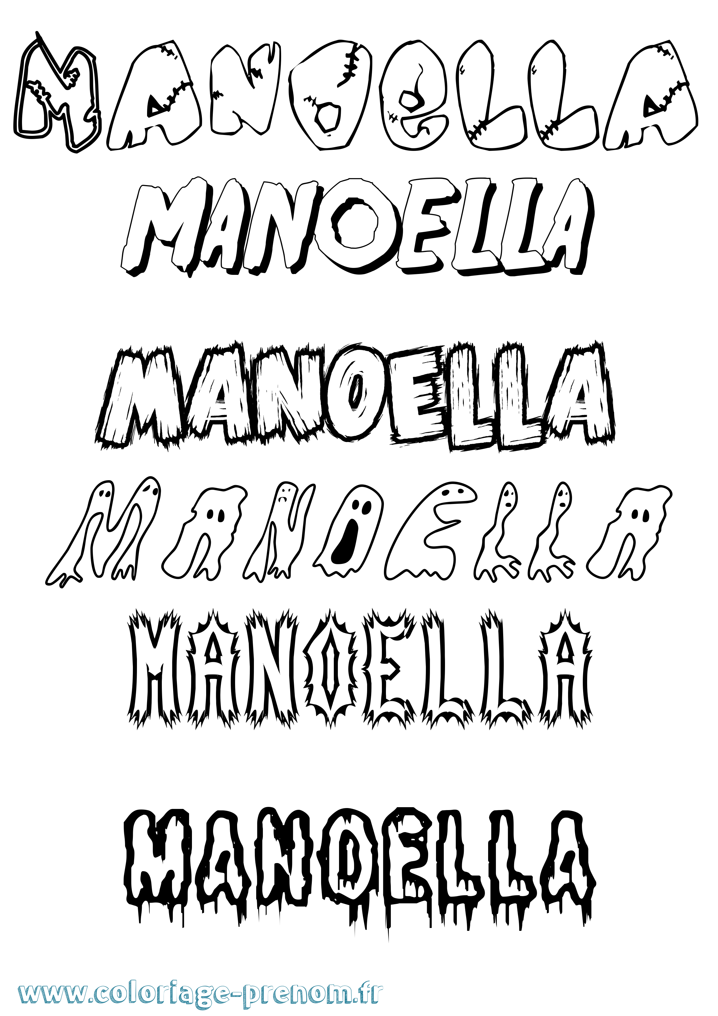 Coloriage Manoella Frisson Coloriage prénom Manoella Frisson