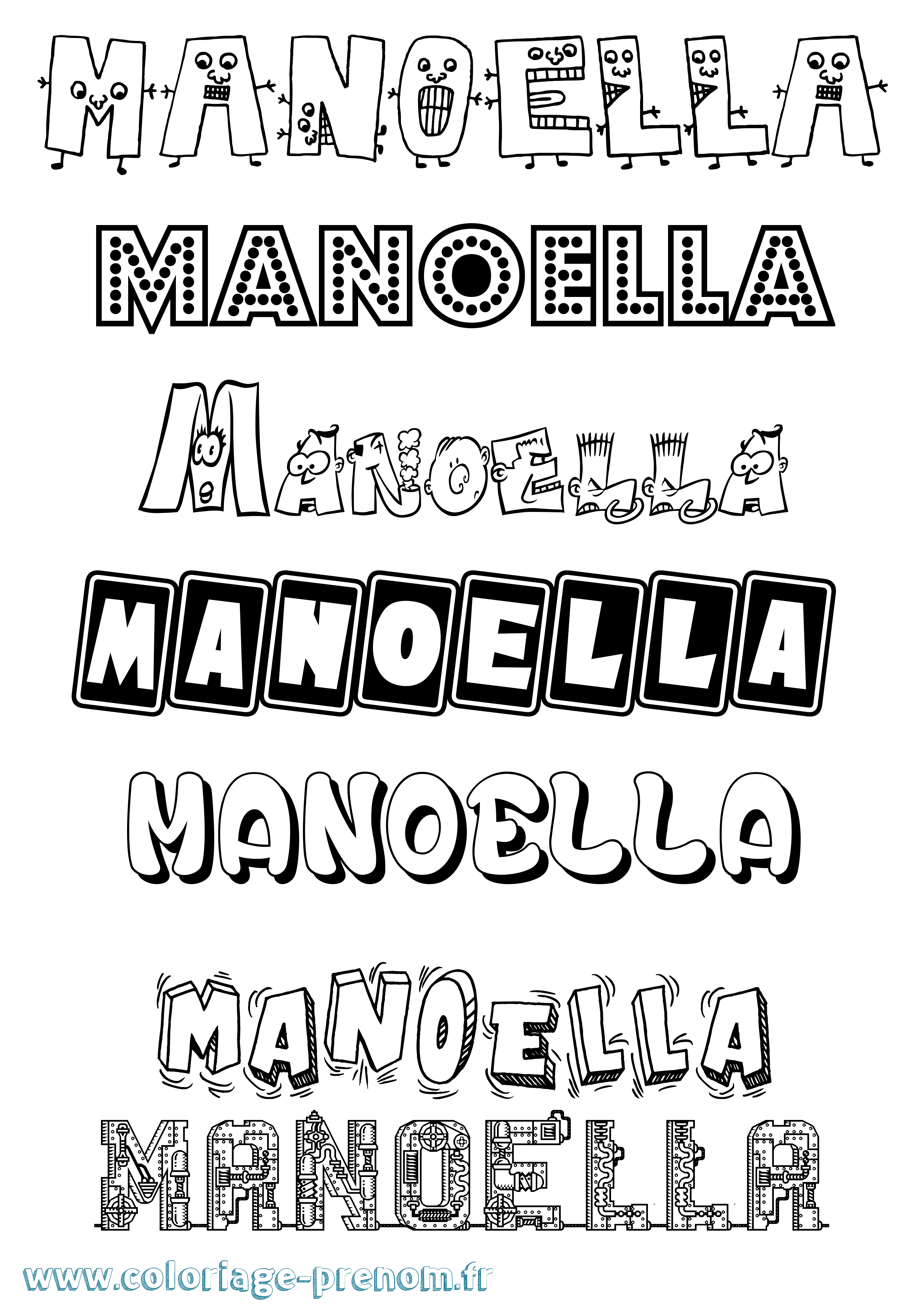 Coloriage Manoella Fun Coloriage prénom Manoella Fun