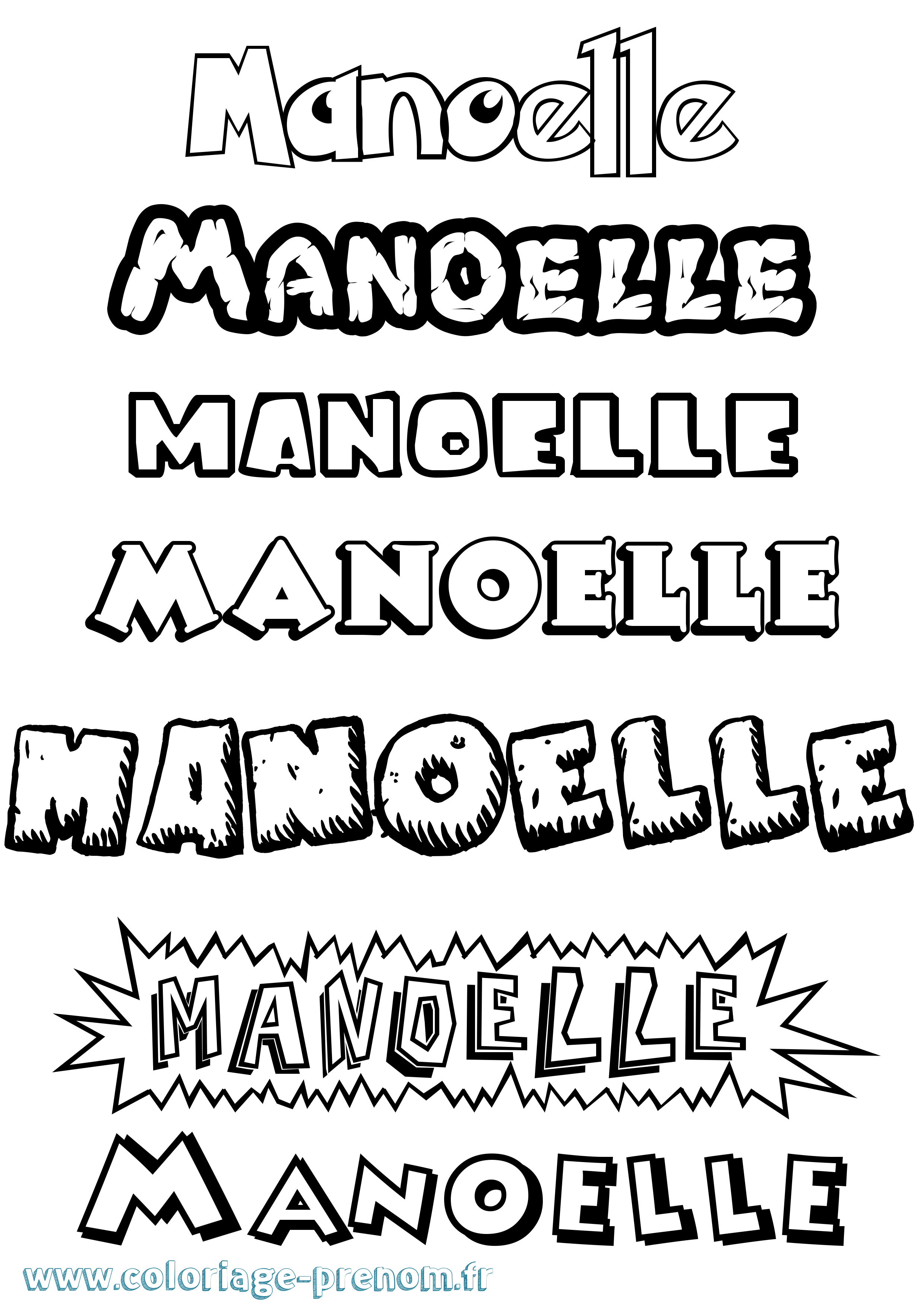 Coloriage Manoelle Dessin Animé Coloriage prénom Manoelle Dessin Animé