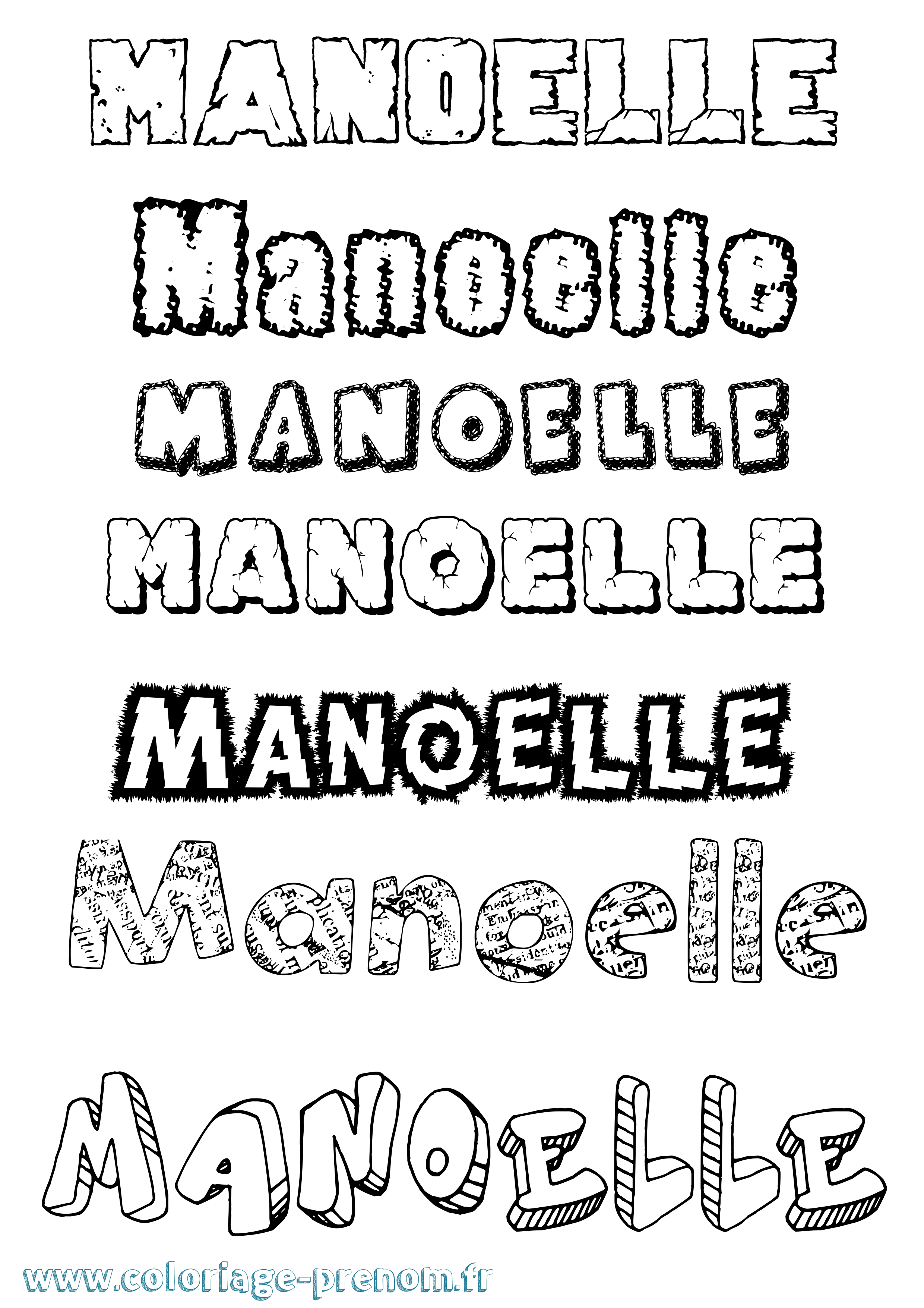 Coloriage Manoelle Destructuré Coloriage prénom Manoelle Destructuré