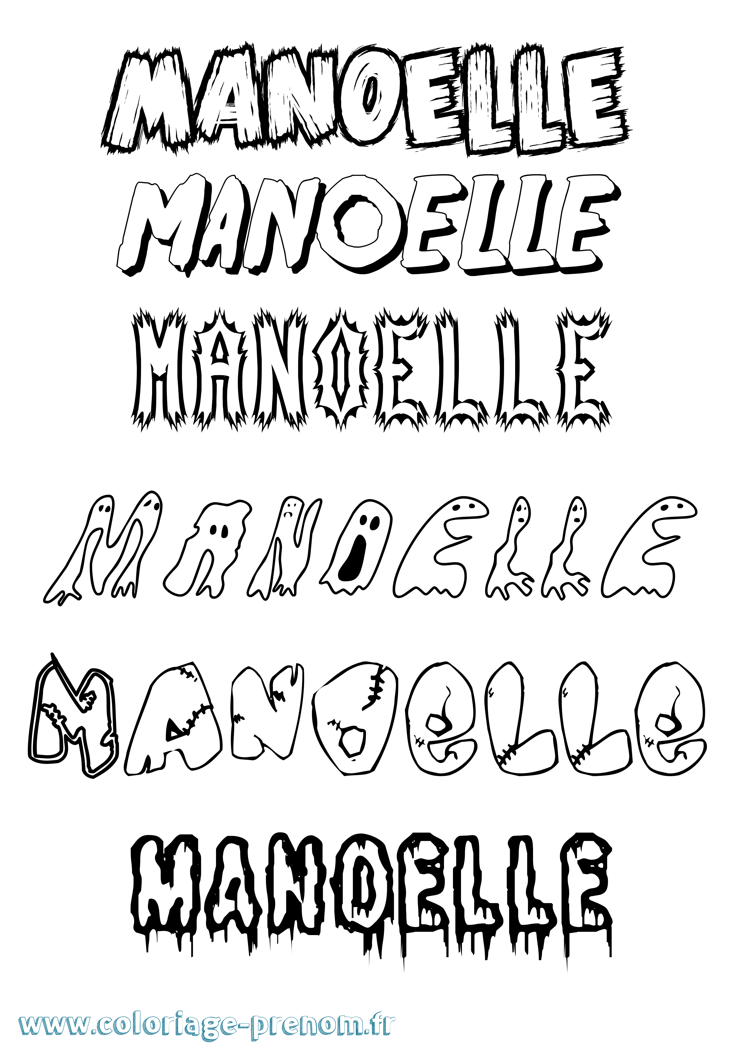 Coloriage Manoelle Frisson Coloriage prénom Manoelle Frisson