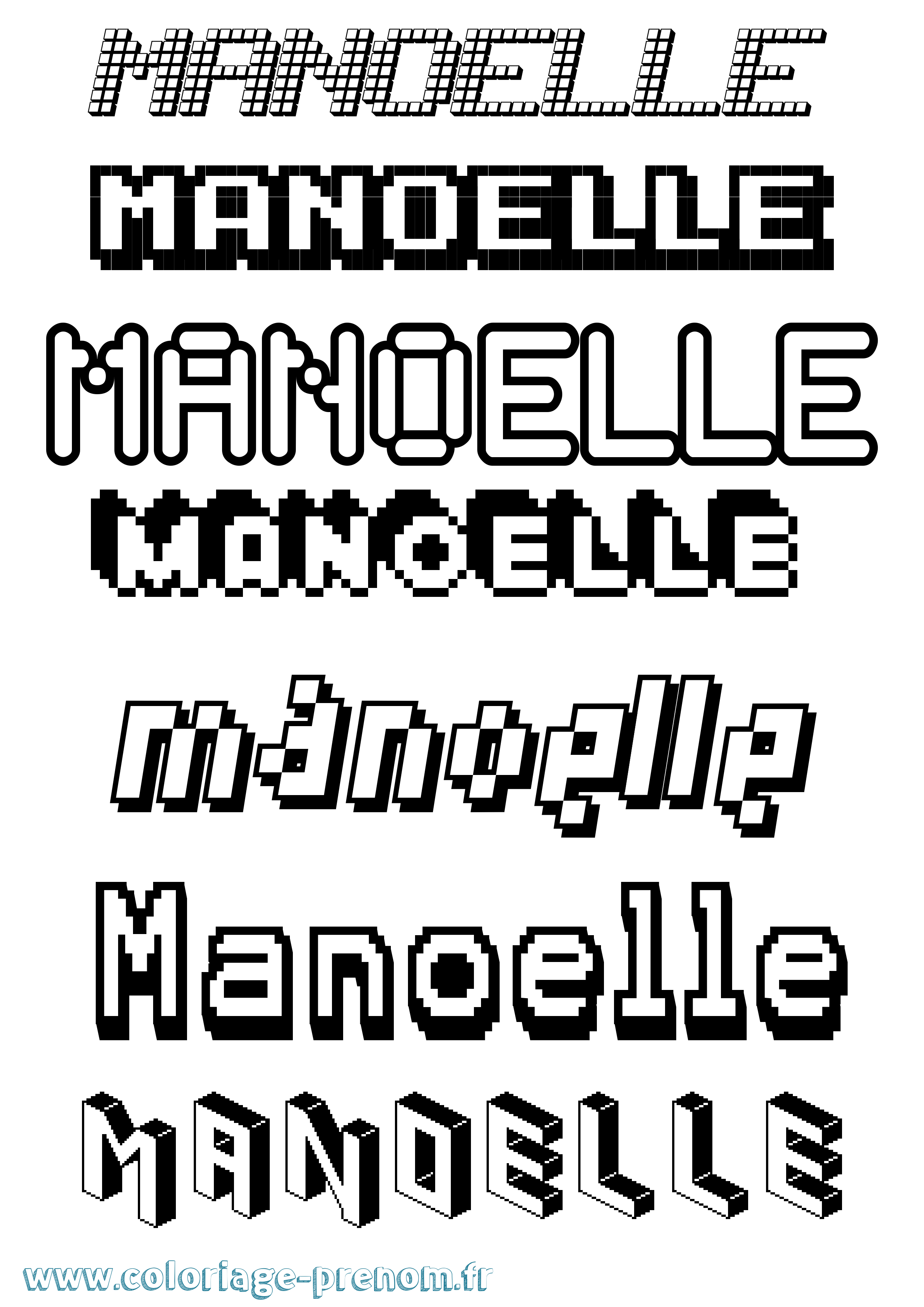 Coloriage Manoelle Pixel Coloriage prénom Manoelle Pixel